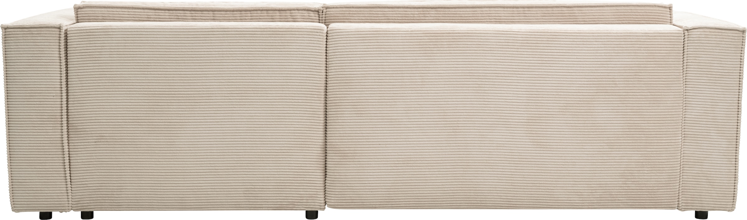 WERK2 Ecksofa »Atlanta-New, modernes Design, Stellmaße 280x147cm, L-Form, Kedernaht«, hoher Komfort, Schlaffunktion & Bettkasten, Cord, Natur
