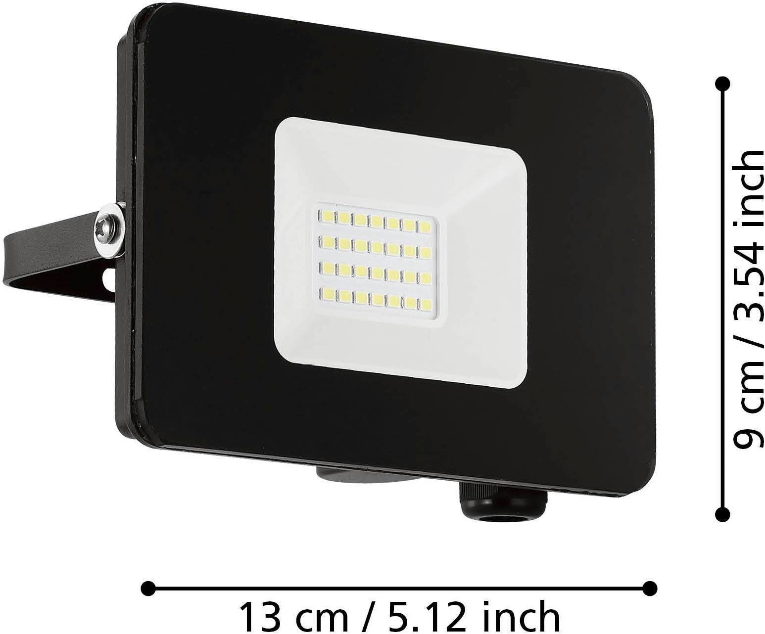 EGLO Wandleuchte »Faedo 3, Außen-Strahler, Außenleuchte, Wandstrahler, IP65, Lampe« LED-Modul 1 Stk. Kaltweiß Wand-/Deckenleuchte - L13 x H9,5 x AL3 cm - schwarz - 21W inkl.