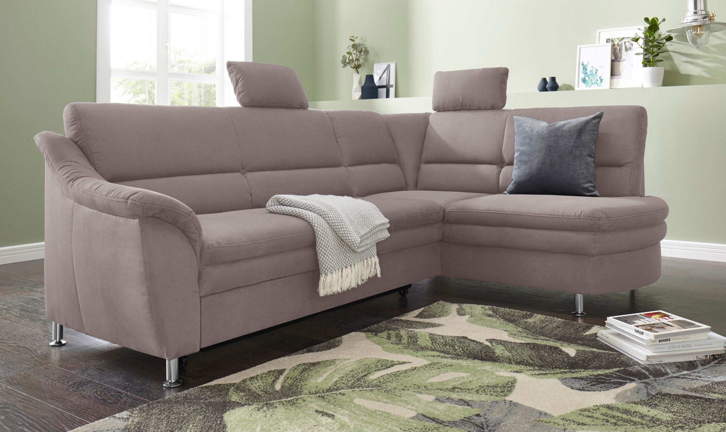 sit&more Ecksofa »Cardoso L-Form« mit Federkern, wahlweise mit Schlaffunktion und Schubkasten