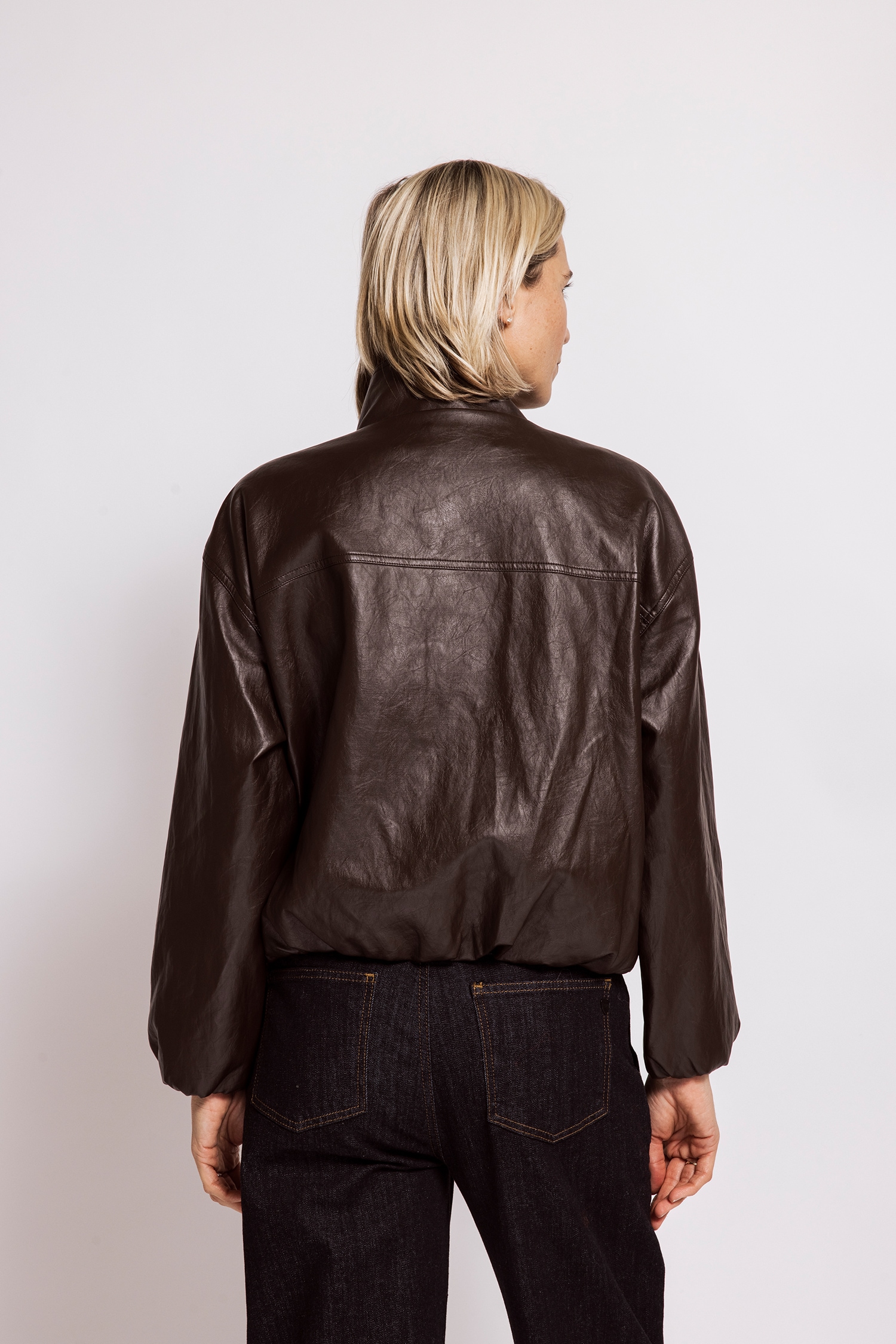 Zhrill Jackenblazer »ASAMI« Blouson -in Leder-Optik / moderner Look / Stehkragen