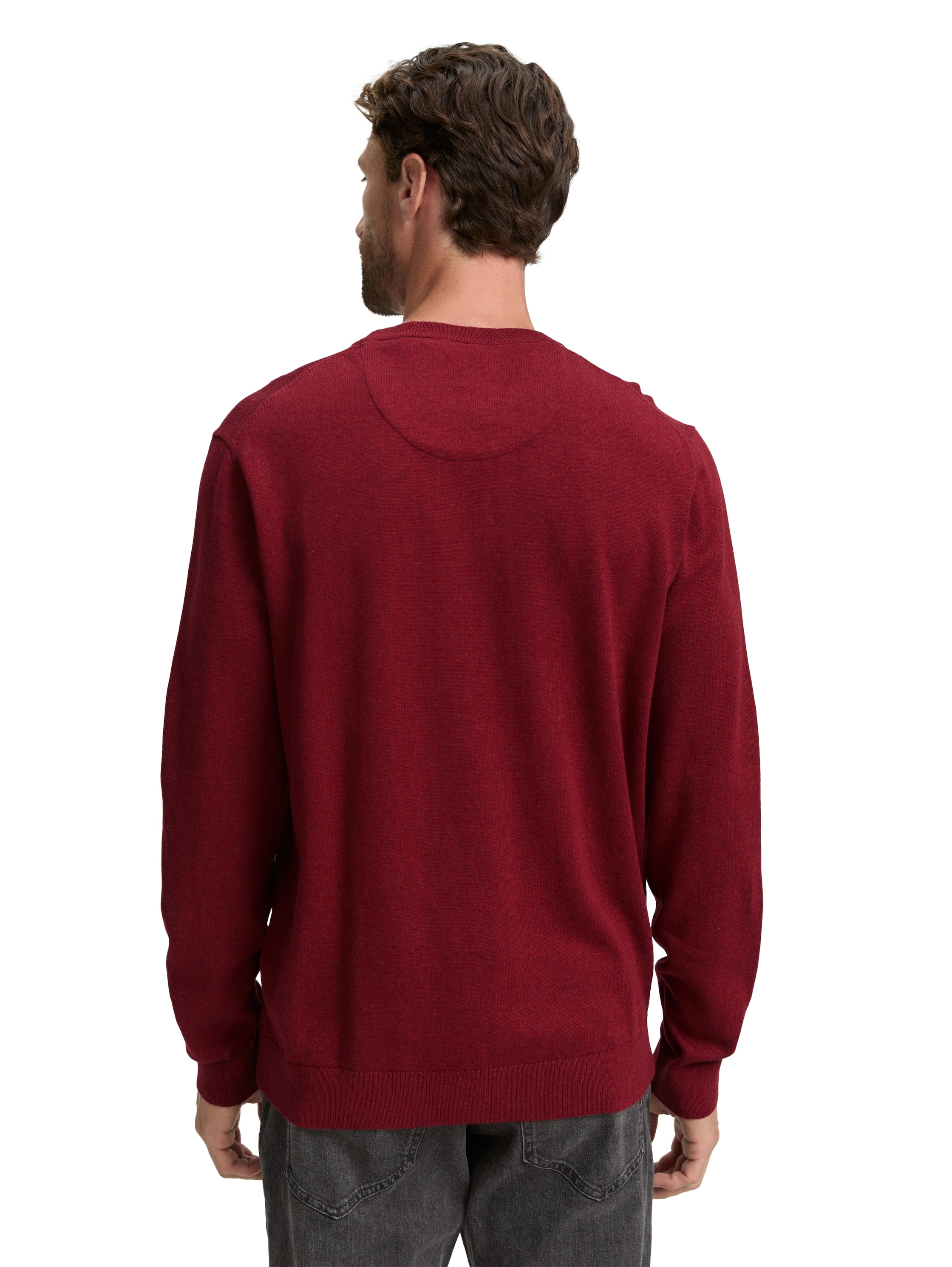 TOM TAILOR Rundhalspullover, mit Logostickerei