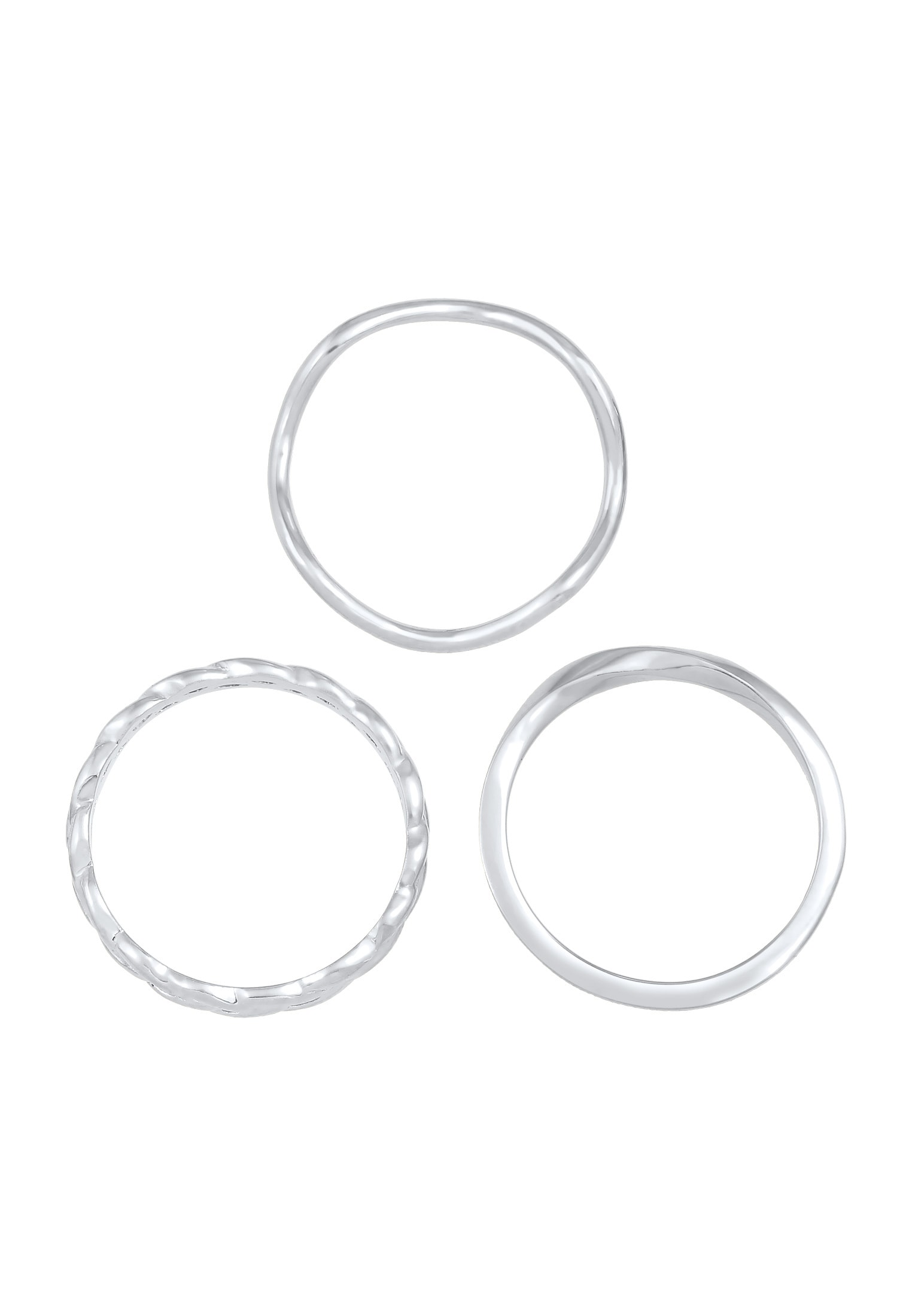 Elli Ring-Set »Ring Ringset Trend Welle Zopf Gedreht Style 925 Silber«