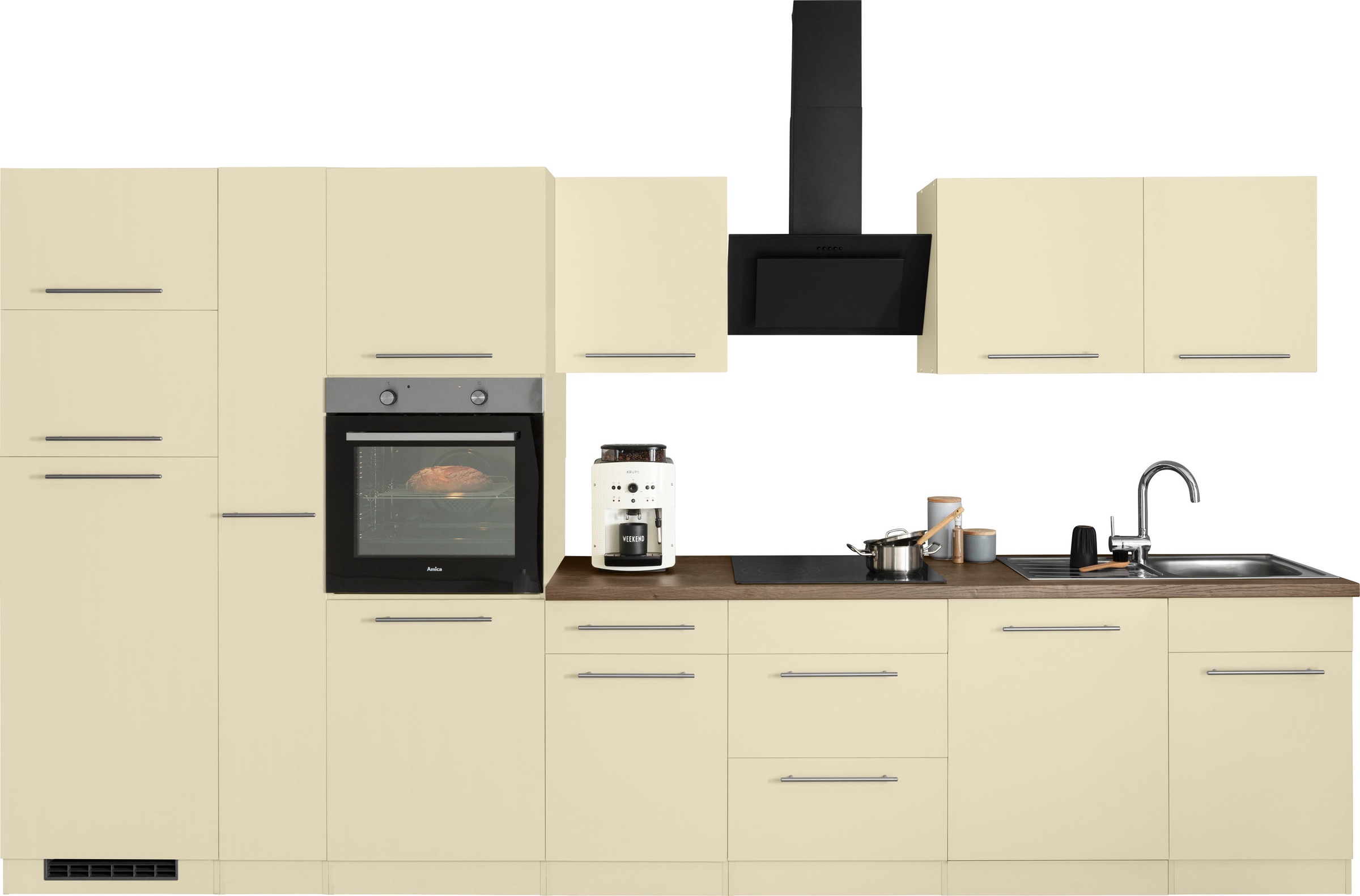 wiho Küchen Küchenzeile »Unna« mit E-Geräten, Breite 370 cm