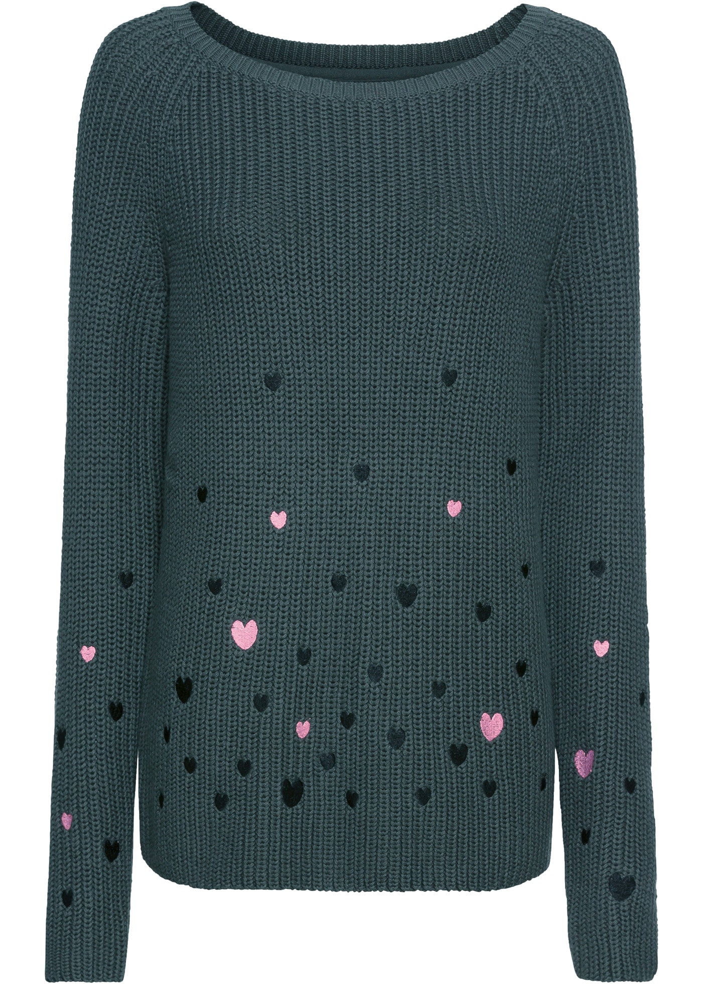 bonprix Strickpullover Pullover mit Stickerei