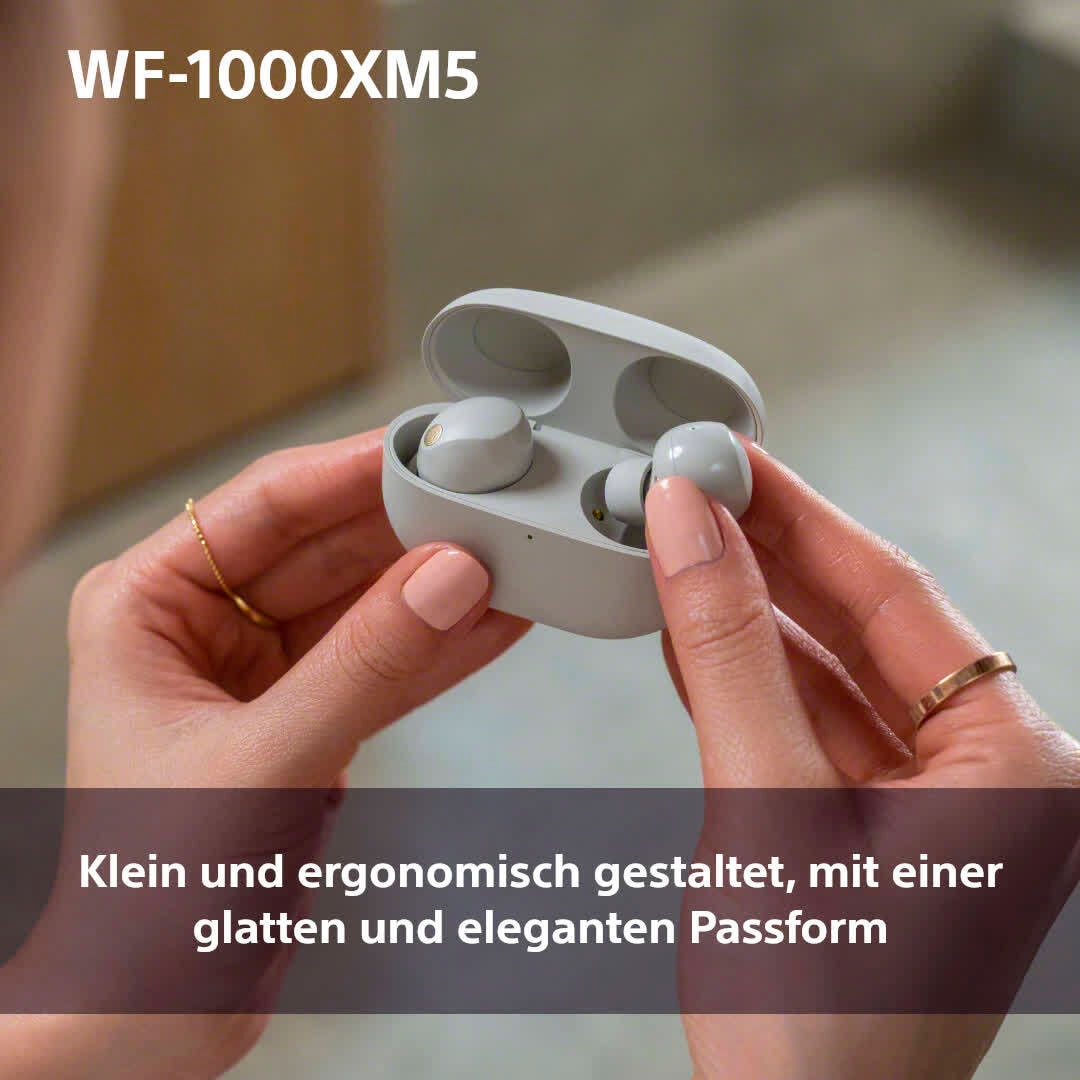 Sony wireless In-Ear-Kopfhörer »WF-1000XM5«, Bluetooth-A2DP Bluetooth-AVRCP Bluetooth-HFP-HSP, Noise-Cancelling-True Wireless-integrierte Steuerung für Anrufe und Musik