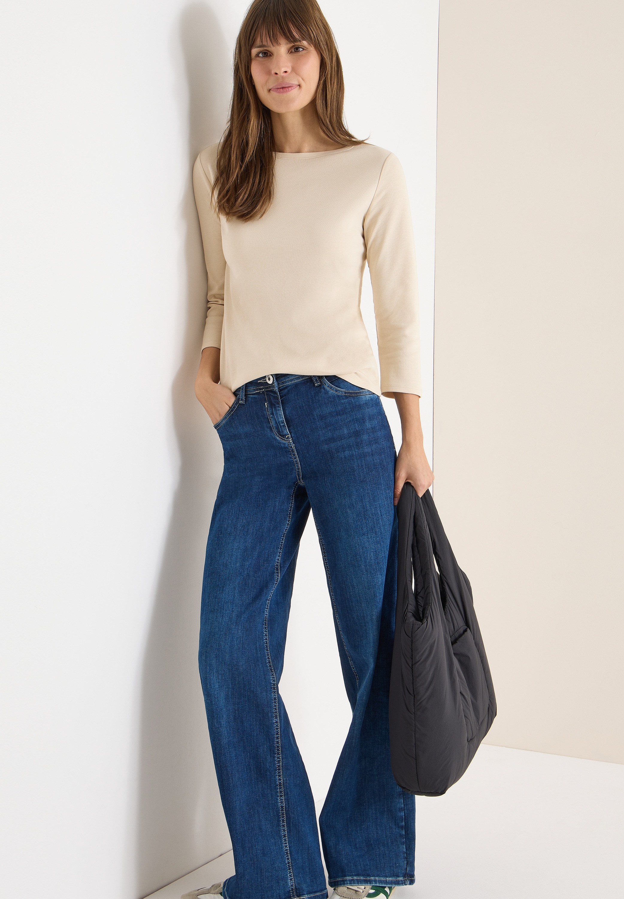 Cecil 3/4-Arm-Shirt mit U-Boot-Ausschnitt