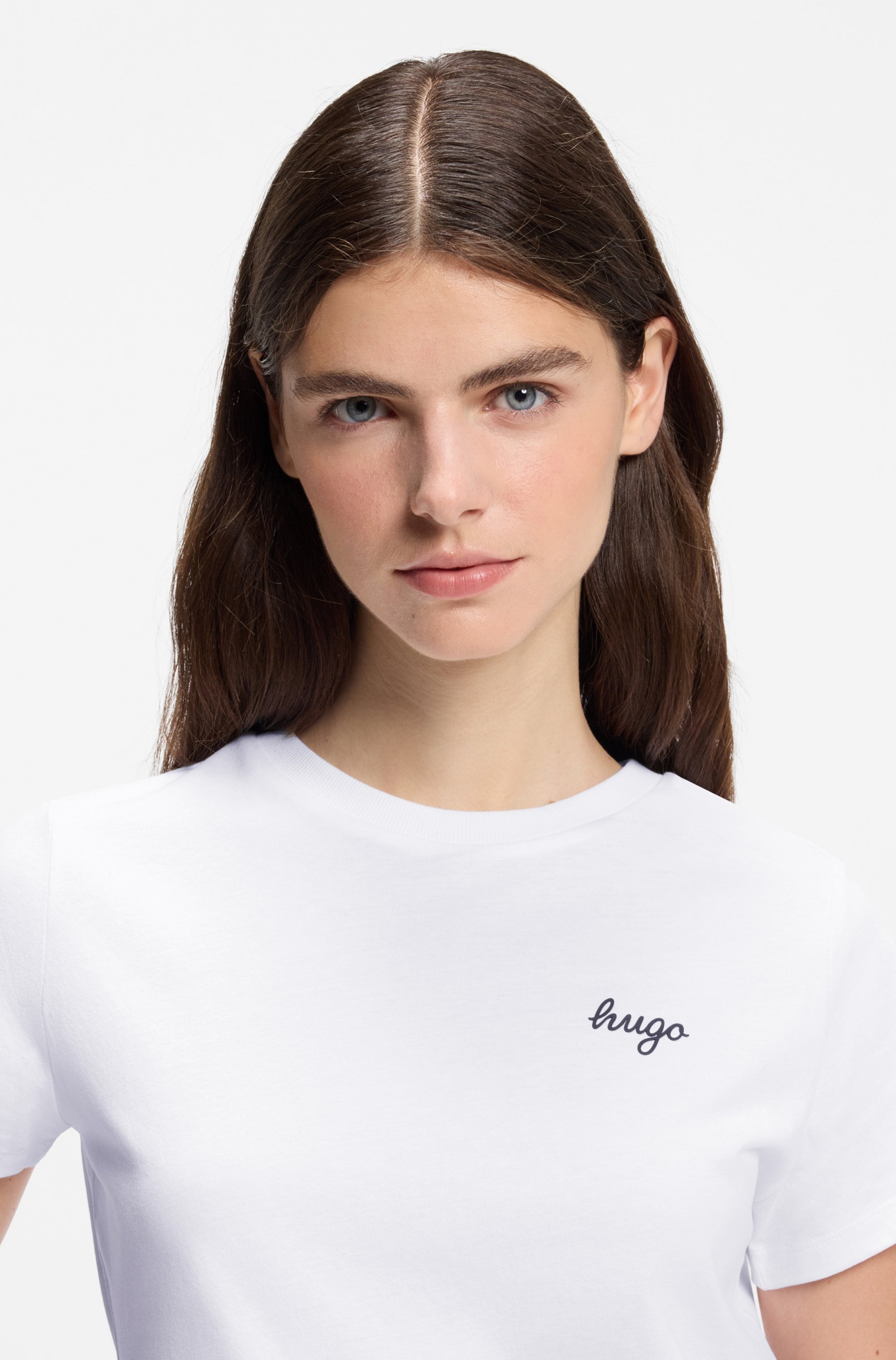 HUGO T-Shirt »Damatee« mit Logoschriftzug, reine Baumwolle