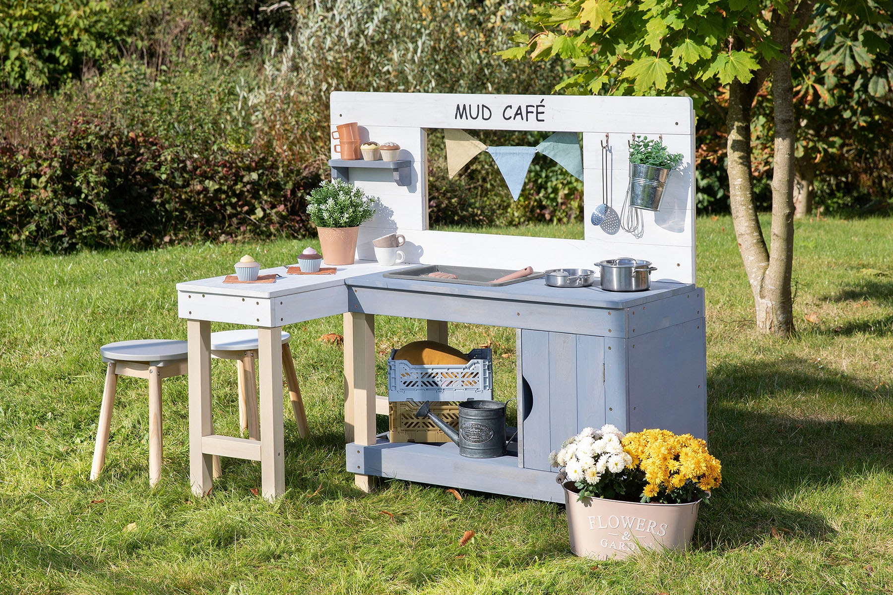 MUDDY BUDDY® Outdoor-Spielküche »Mud Café«, Matschküche, weiß - wolkengrau