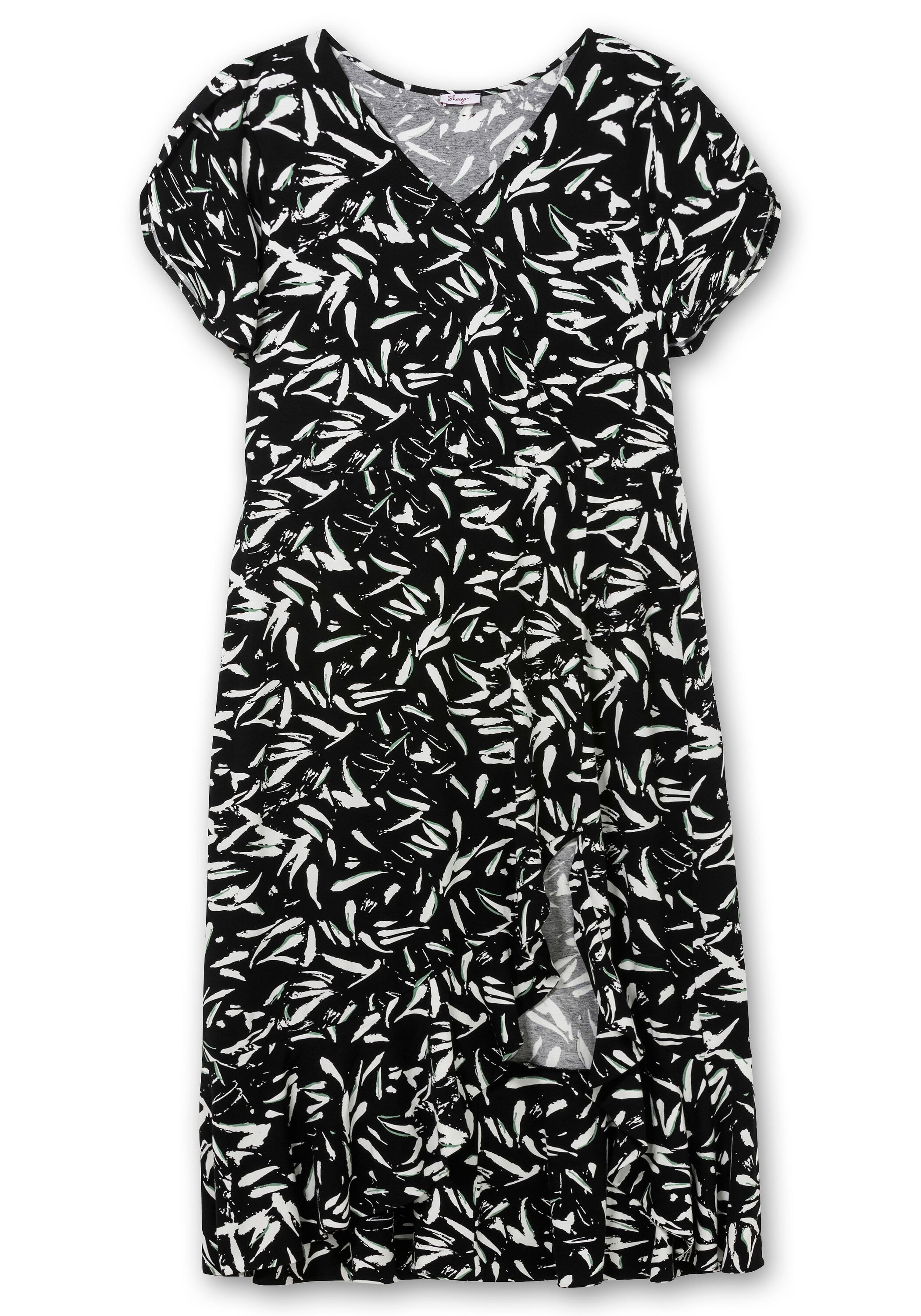 Sheego Maxikleid »Maxikleid in Wickeloptik, mit hohem Schlitz«