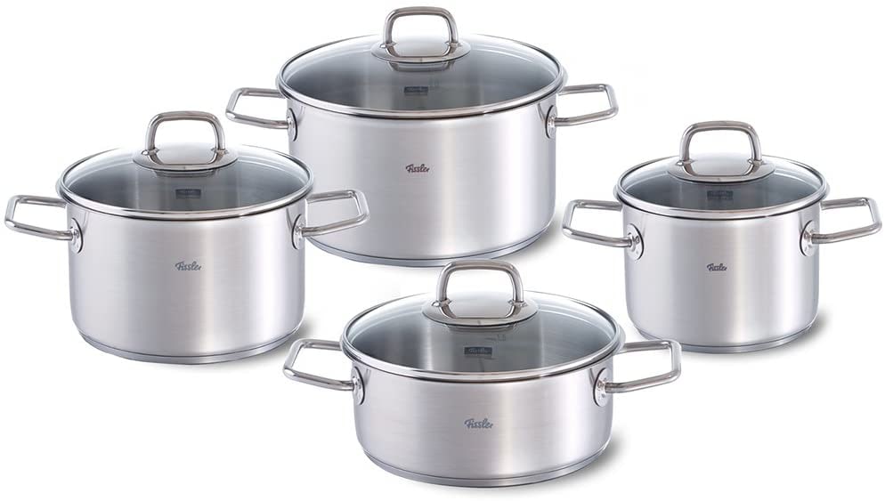 Fissler Topf-Set »Viseo Topf-Set« Set, 1x Bratentopf 20 cm, je 1x Kochtopf 16/20/24 cm, 8 Stk. tlg. Edelstahl 18/10