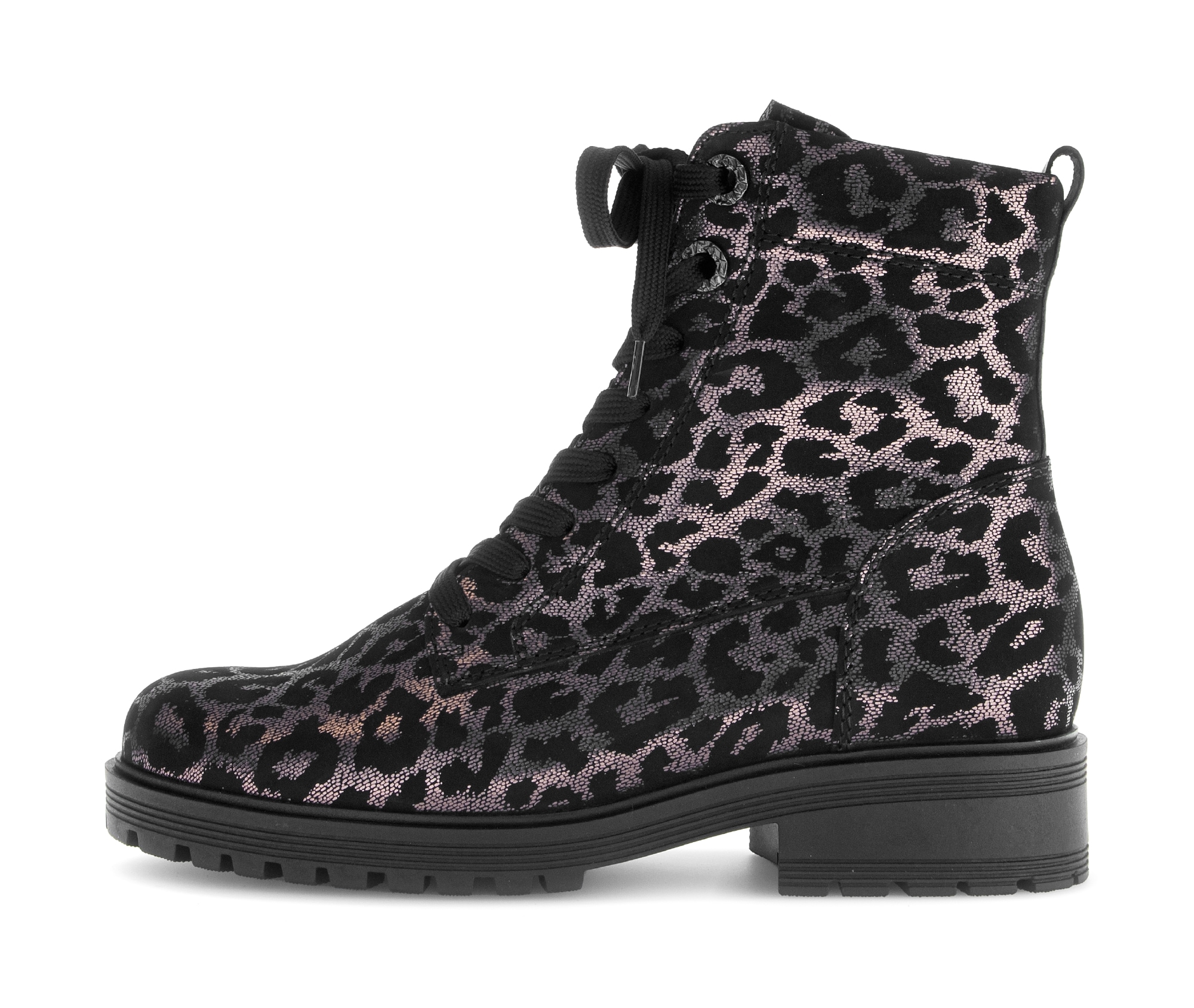 Gabor Schnürstiefelette »PISA«, Blocakabsatz, Schnürboots im Animal-Look, Komfortweite G