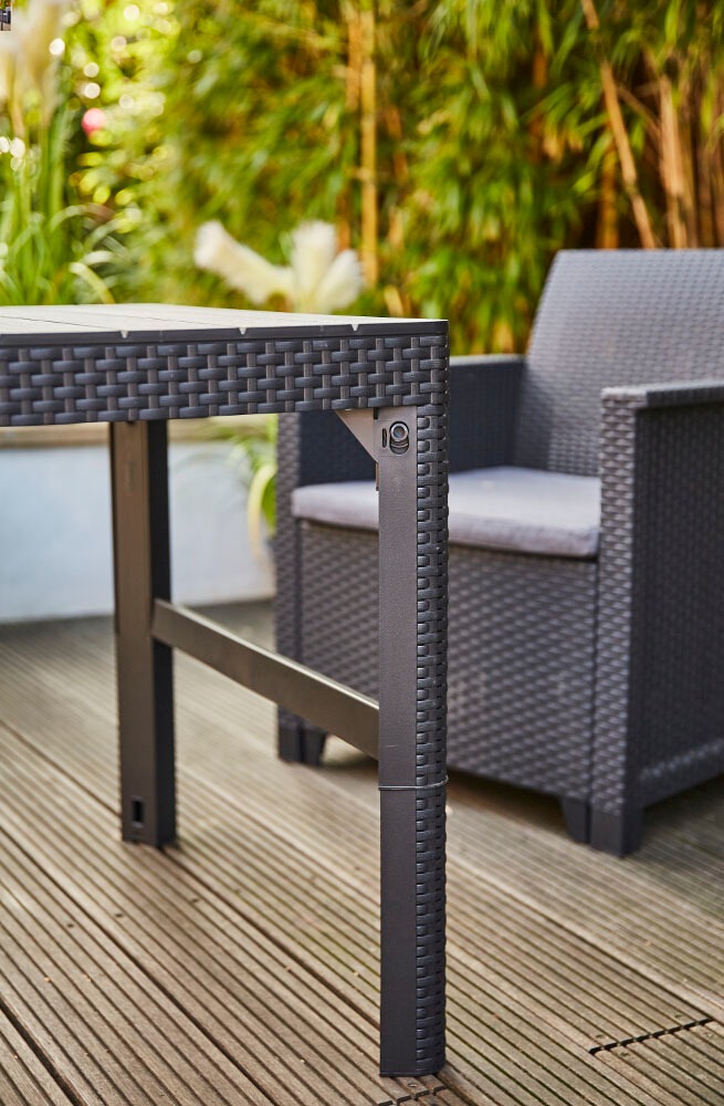 Siena Garden Gartenlounge-Set »Amea«, (4 tlg.), Kunststoff graphit, Sitzkissen aus Polyester in grau