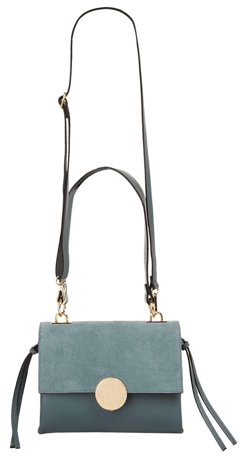 Cluty Umhängetasche, echt Leder, Made in Italy