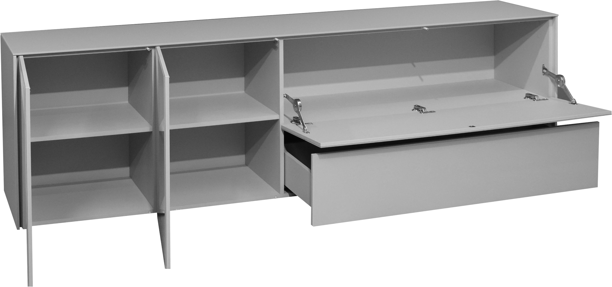 Mäusbacher Lowboard »Imola TOPSELLER!«, Lowboard mit Glasfront und Glasoberplatte