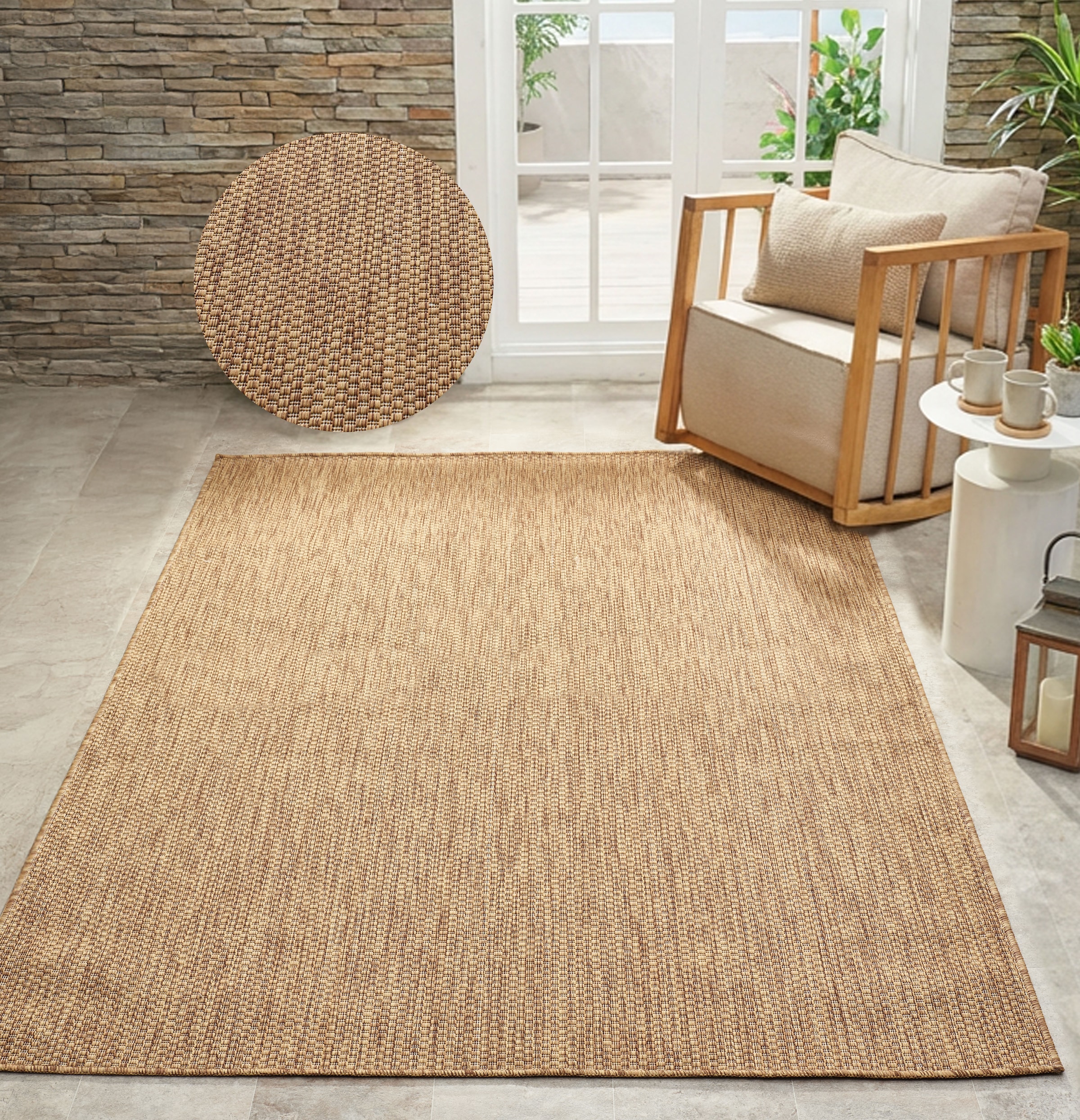 Bruno Banani Teppich »Venezia, auch als Läufer« rechteckig 4 mm Höhe In- und Outdoor geeignet, Sisal-Optik, Wetterfest & UV-beständig