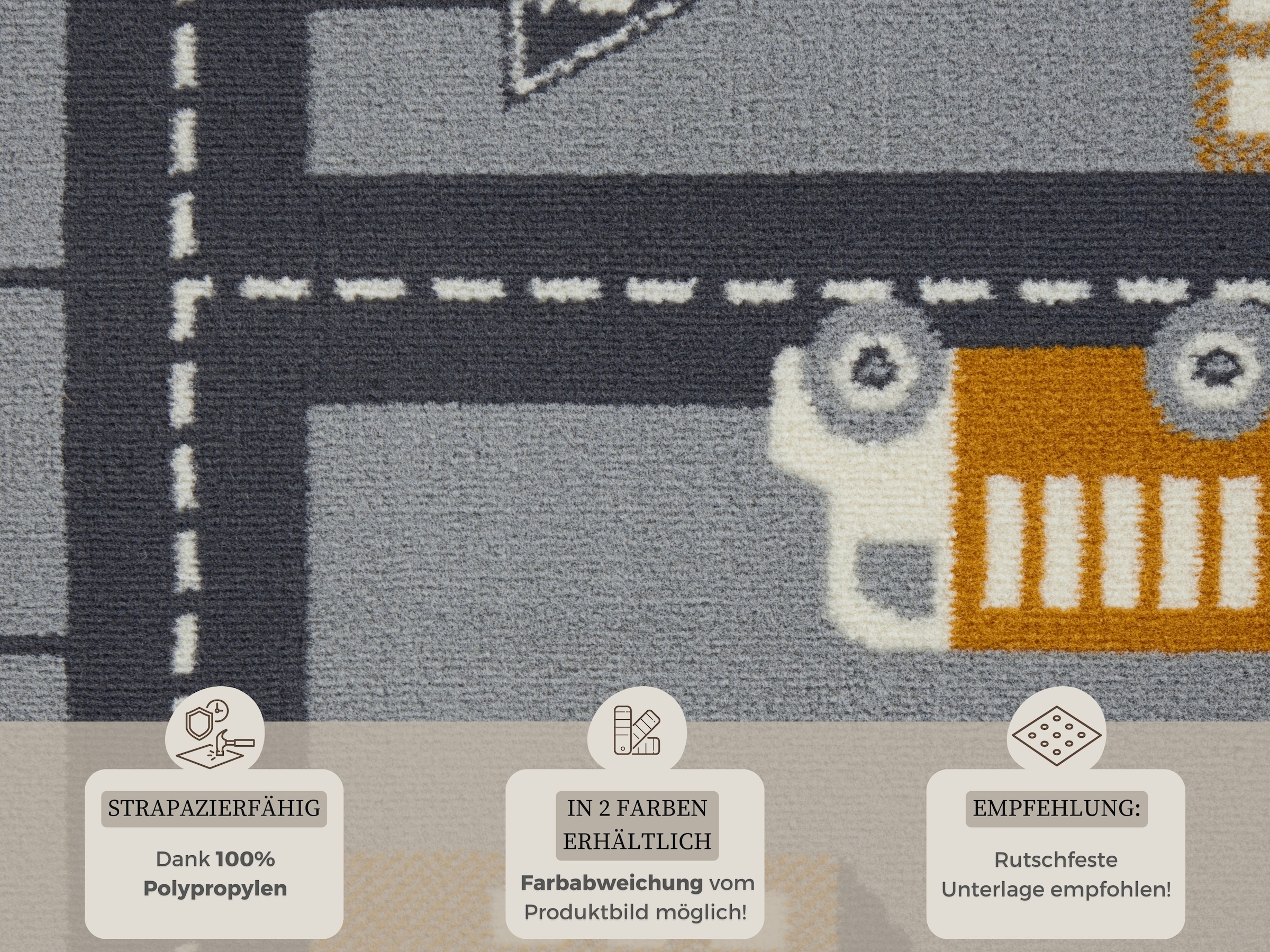 HANSE Home Kinderteppich »Town«, rechteckig, 0,9 mm Höhe, Kurzflor, Kinderteppich, Spielteppich, Straßen Design, Kinderzimmer