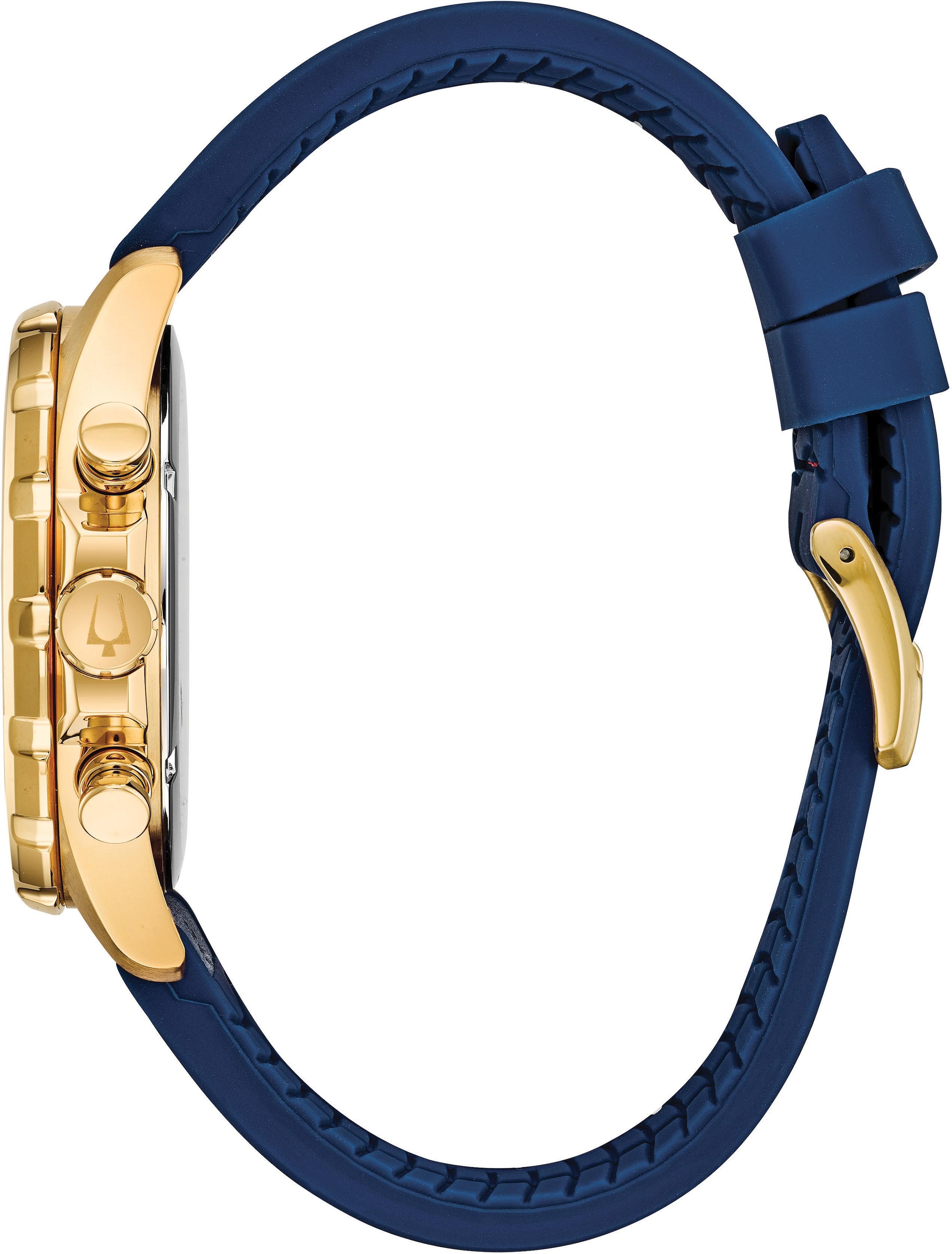 Bulova Chronograph »Marine Star«, Armbanduhr, Quarzuhr, Herrenuhr, Lederarmband, Datum