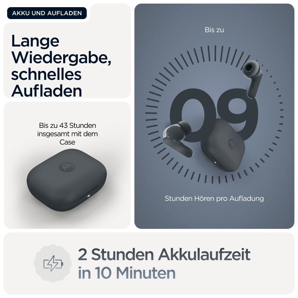 Motorola wireless In-Ear-Kopfhörer »moto buds« Bluetooth Active Noise Cancelling (ANC)