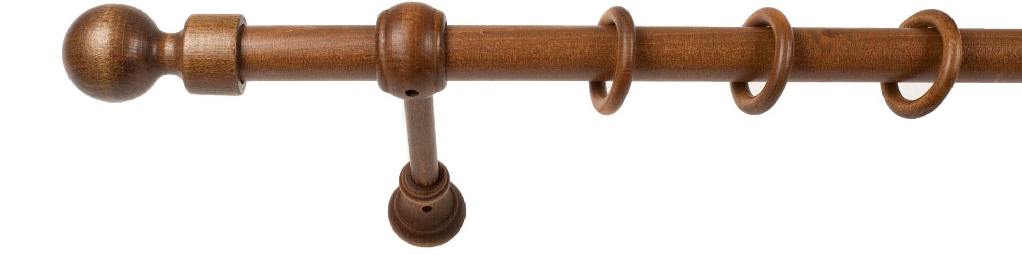 SN DECO GROUP Gardinenstange »Giro«, 1 läufig-läufig, Fixmaß, 28 mm, Holz, verschiedene Längen und Farben, Komplettset