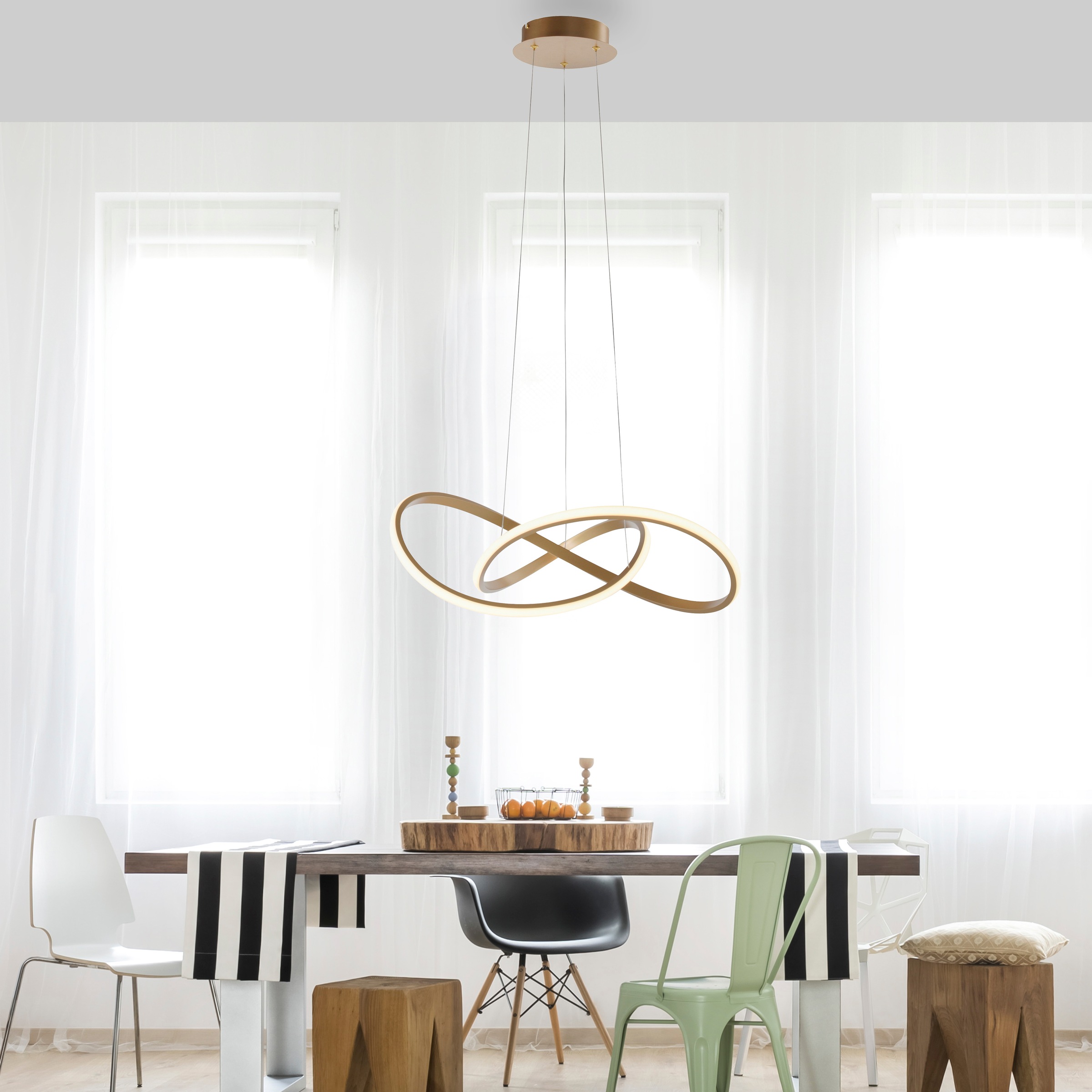 JUST LIGHT Pendelleuchte »MARIA«, 1 flammig, Leuchtmittel LED-Board | LED fest integriert, LED, dimmbar, Switchmo