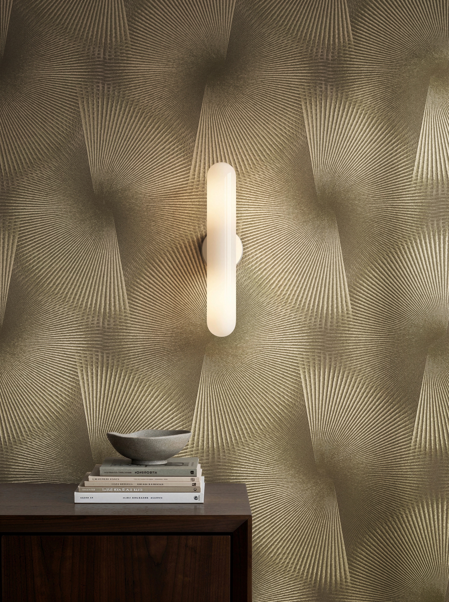 A.S. Création Vliestapete »Trend Spectrum Fan – Glamouröse 3D-Fächeroptik Vliestapete« 3D-Optik | geometrisch | glänzend strukturiert Grafisches Fächermotiv mit räumlicher Wirkung und edlem Glanz