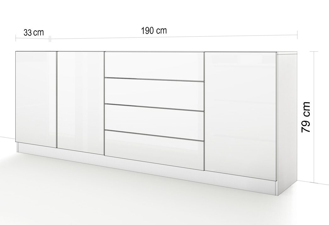 borchardt Möbel Sideboard »Vaasa«, Breite 190 cm