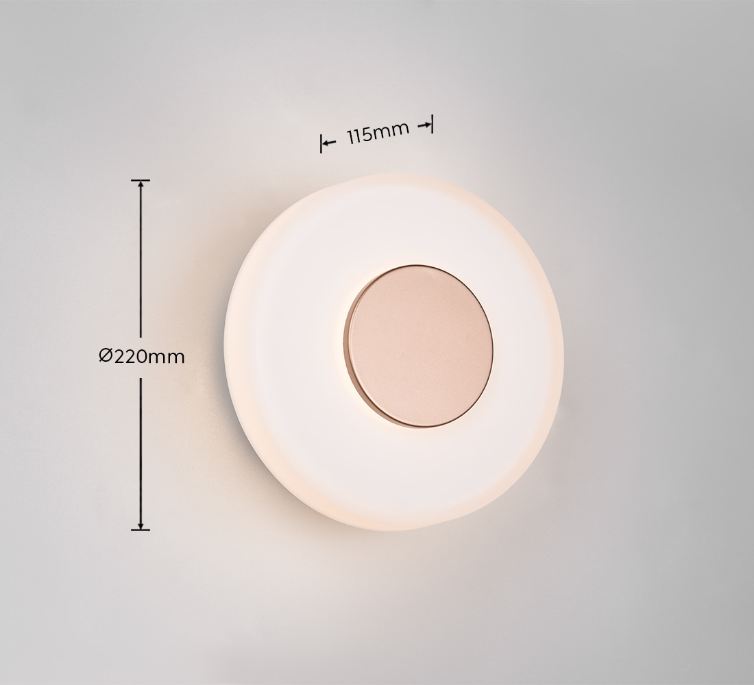 TRIO Leuchten LED Wandleuchte »CELESTE, LED Wandlampe aus Metall und Glas Ø 22cm, 10W 1100 Lumen« LED-Board 1 Stk. Warmweiß 3-Stufen dimmbar über Wandschalter, elegante moderne Wandlampe Flur