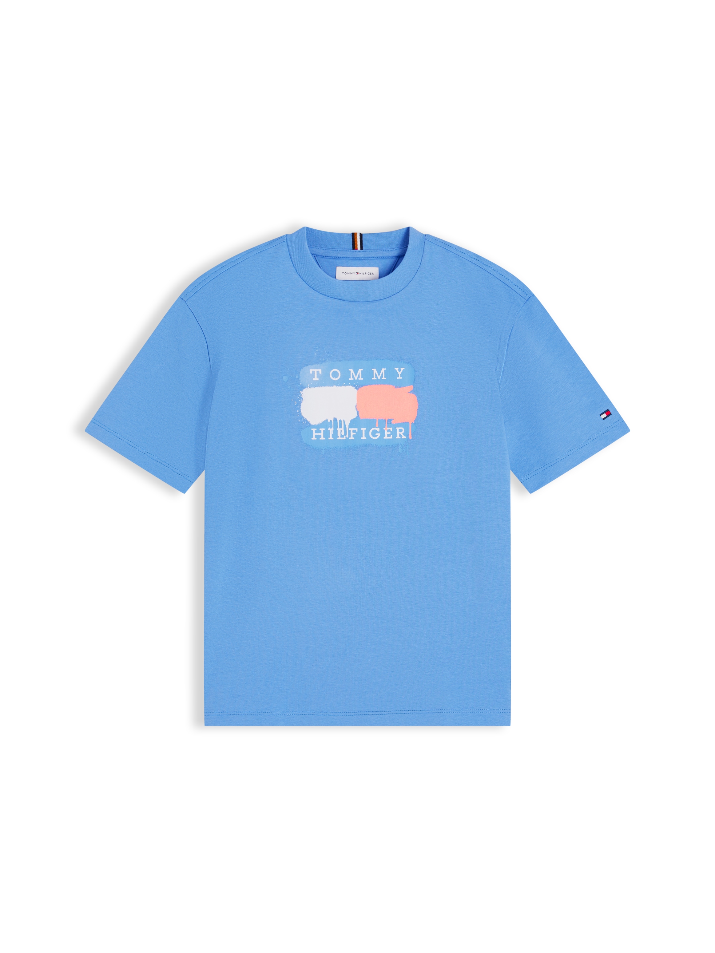 Tommy Hilfiger T-Shirt für Kinder bis 16 Jahre, Graffiti-Druck, Regular Fit