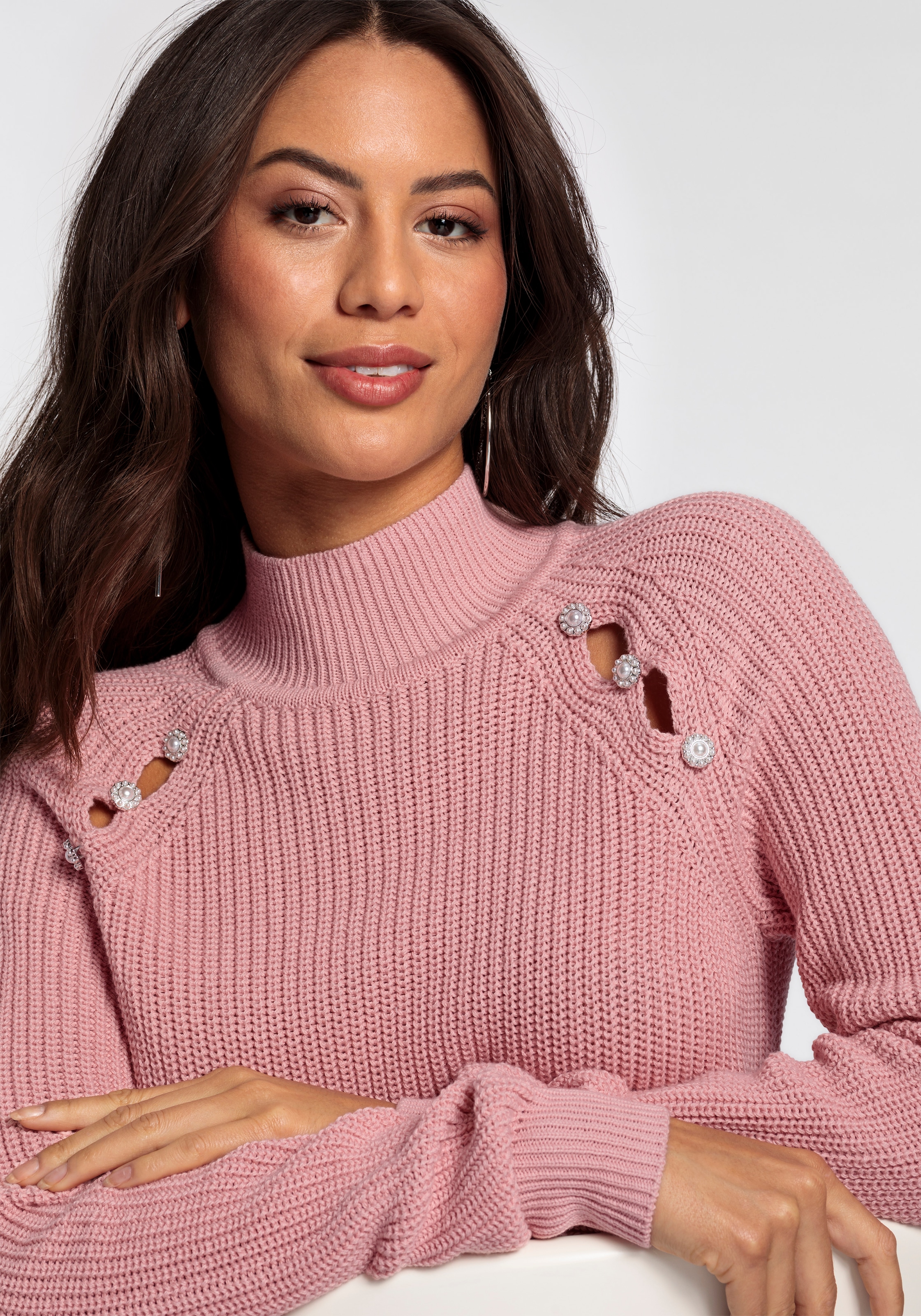 Melrose Rollkragenpullover, mit Cut-Outs - NEUE KOLLEKTION