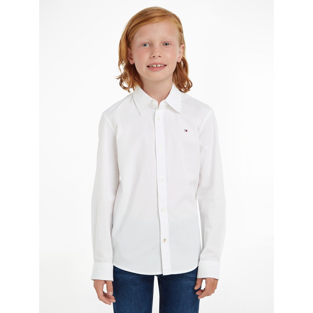 Tommy Hilfiger Langarmhemd »SOLID STRETCH POPLIN SHIRT L/S«, für Jungen