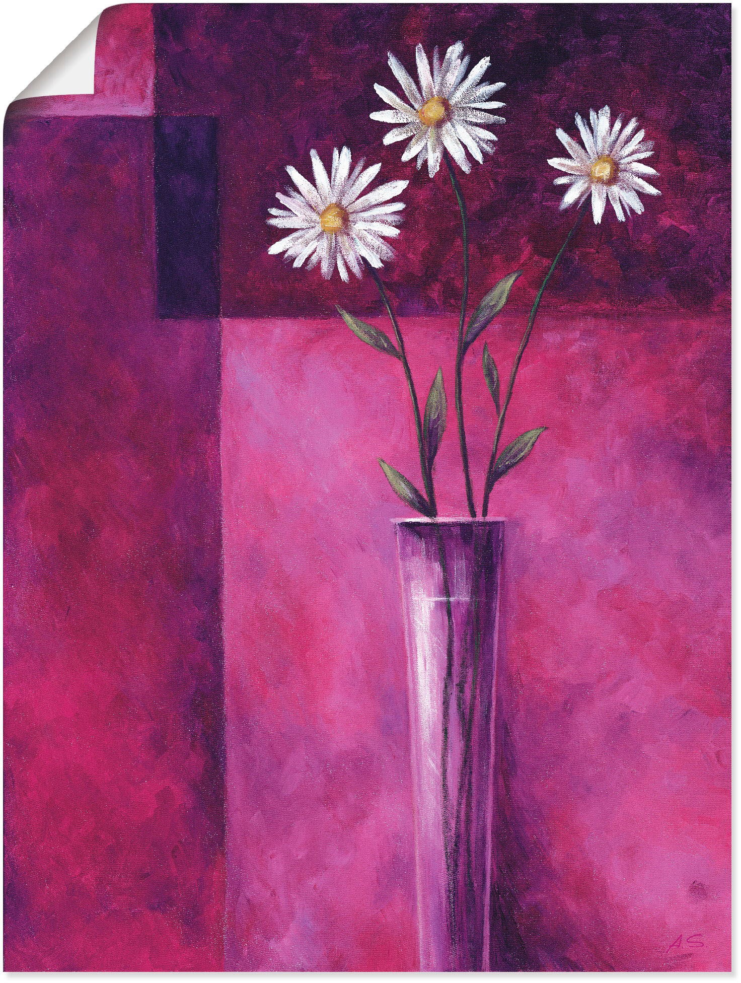 Artland Wandbild »Margeriten«, Blumen, (1 St.), in vielen Größen & Produktarten - Alubild / Outdoorbild für den Außenbereich, Leinwandbild, Poster, Wandaufkleber / Wandtattoo auch für Badezimmer geeignet