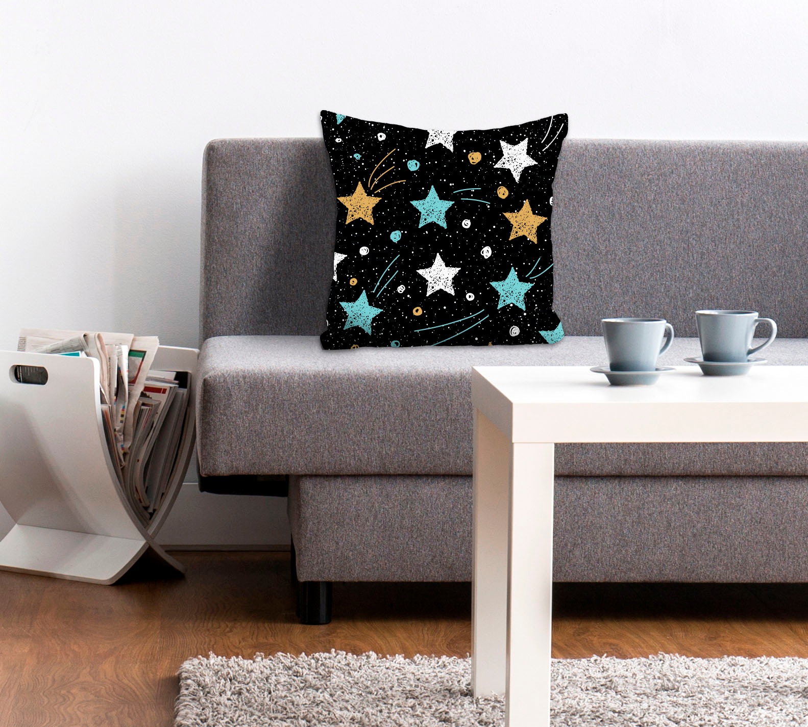 queence Dekokissen »Galaxy«, Kissenhülle,Galaxie,Sterne,Bunte Sterne,Universum,Nacht,Farbenfroh