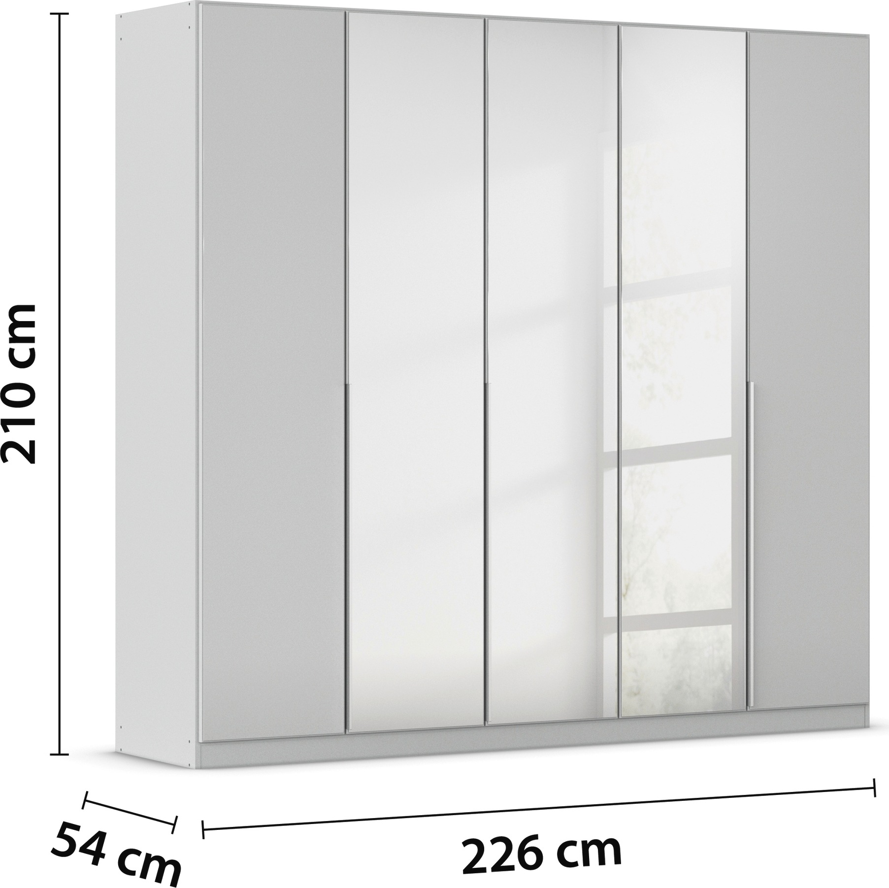 rauch Drehtürenschrank »Kleiderschrank Kleiderschränke Schrank Garderobe AGORDO mit Glasfront«, (in zwei Griff-Farben, Breiten 91-360 cm), durchdachte Innenausstattung, in 7 Breiten und 2 Höhen MADE IN GERMANY