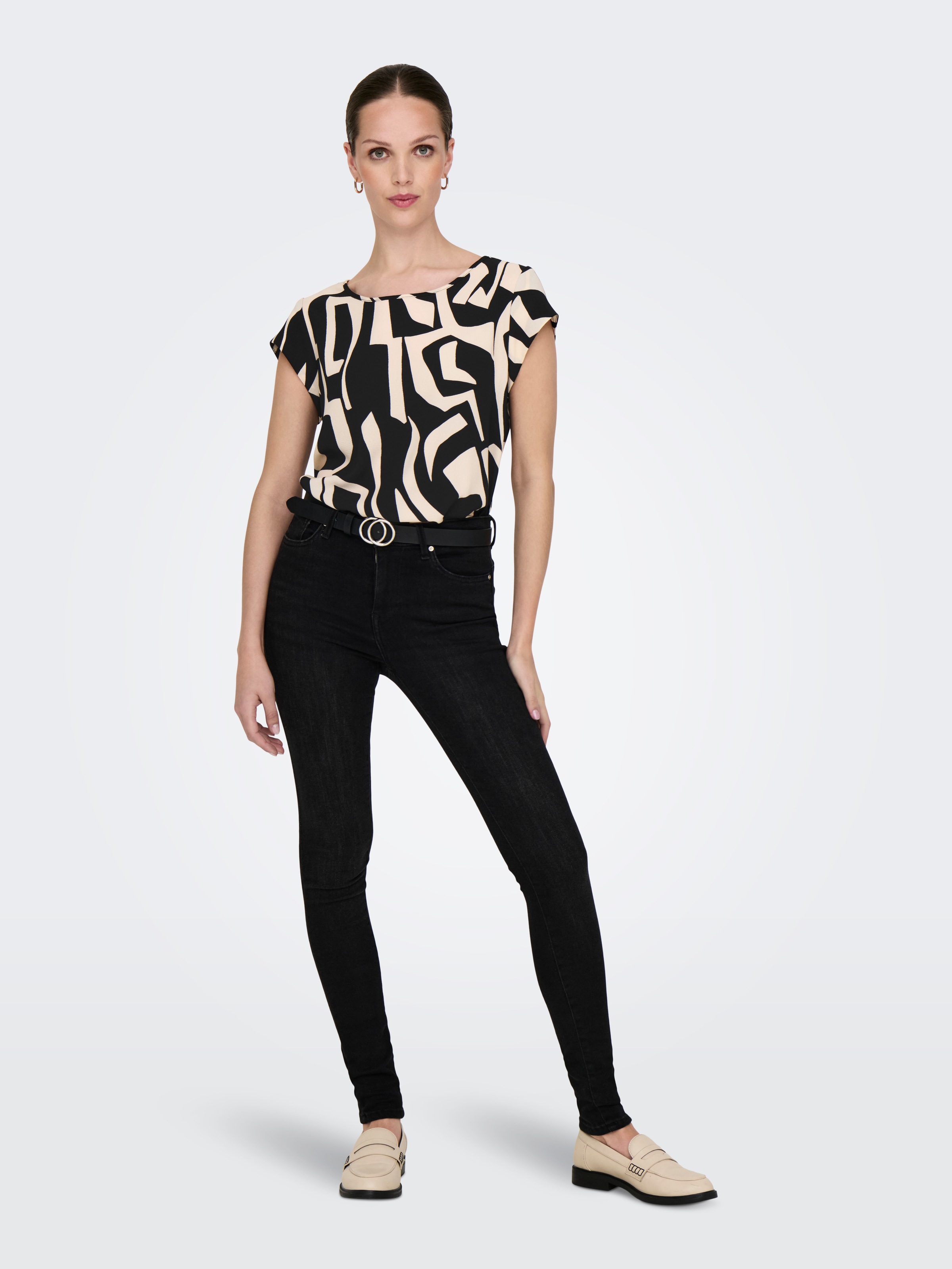 ONLY Shirtbluse »ONLVIC S/S AOP TOP NOOS PTM«, mit Allover Druck