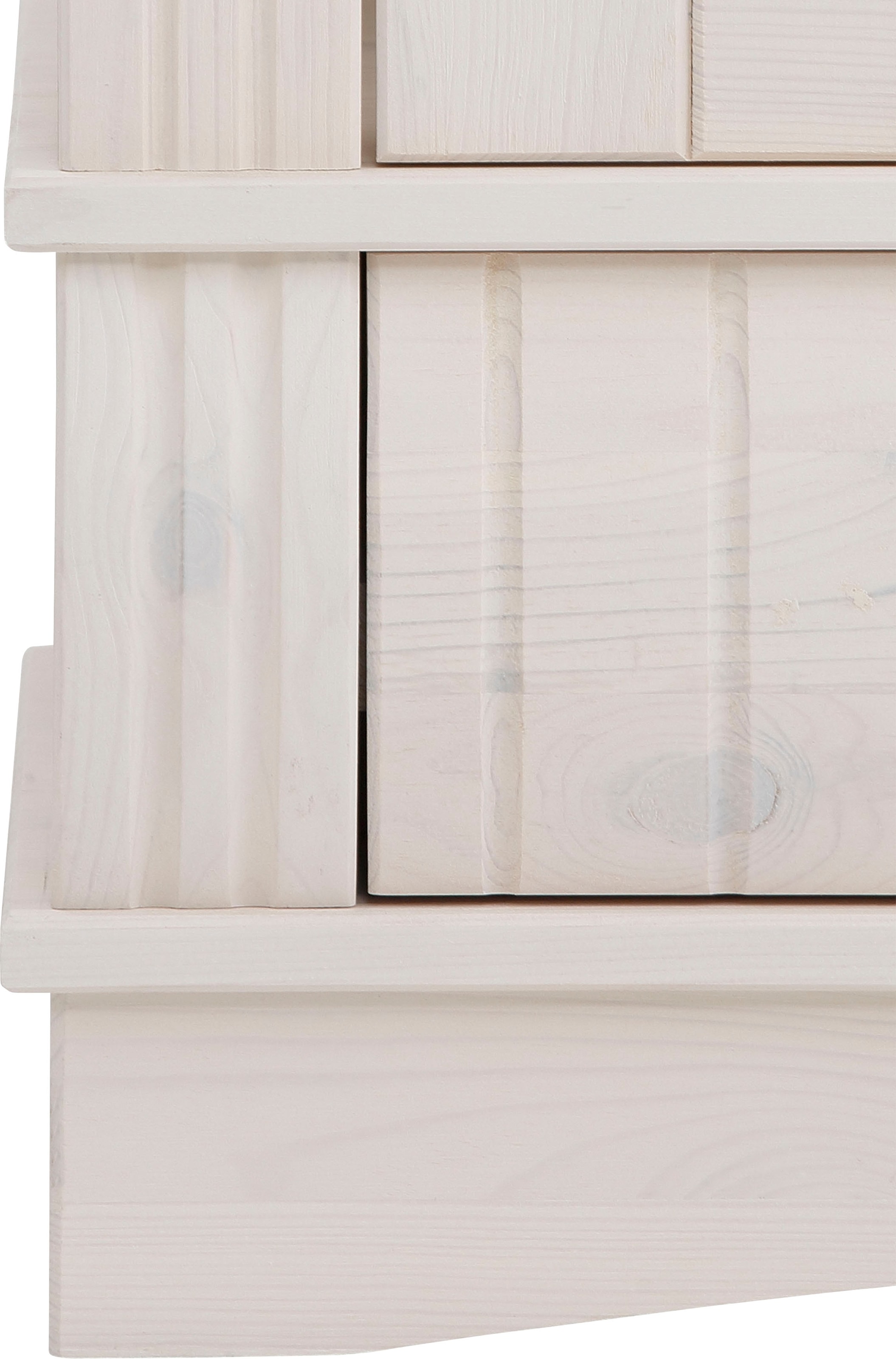 Home affaire Vitrine »Teresa«, mit 2 Glastüren und 2 Schubladen, Höhe 120 cm, aus Massivholz