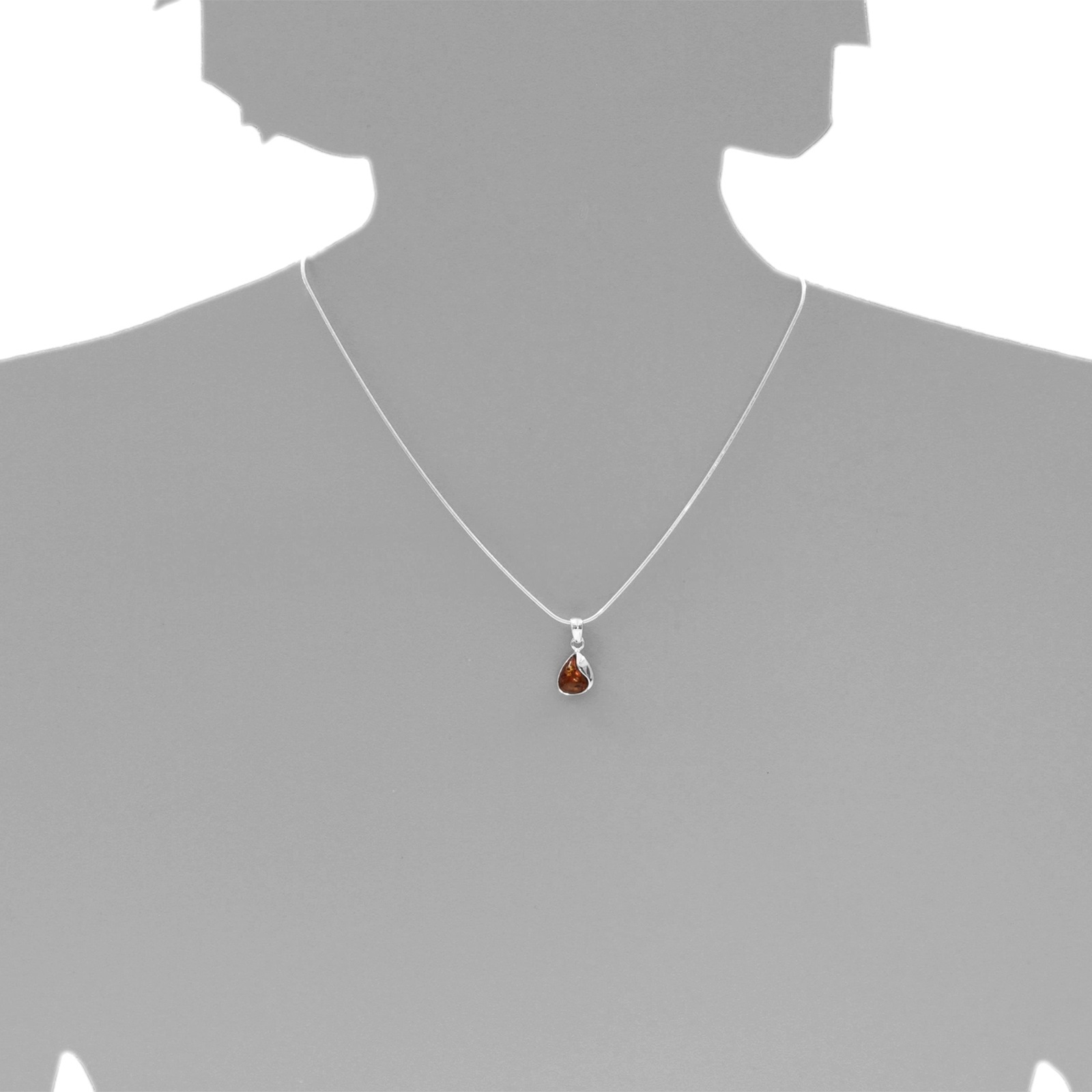 OSTSEE-SCHMUCK Kette mit Anhänger »- Jeska 20 mm - Silber 925/000 - Bernstein«