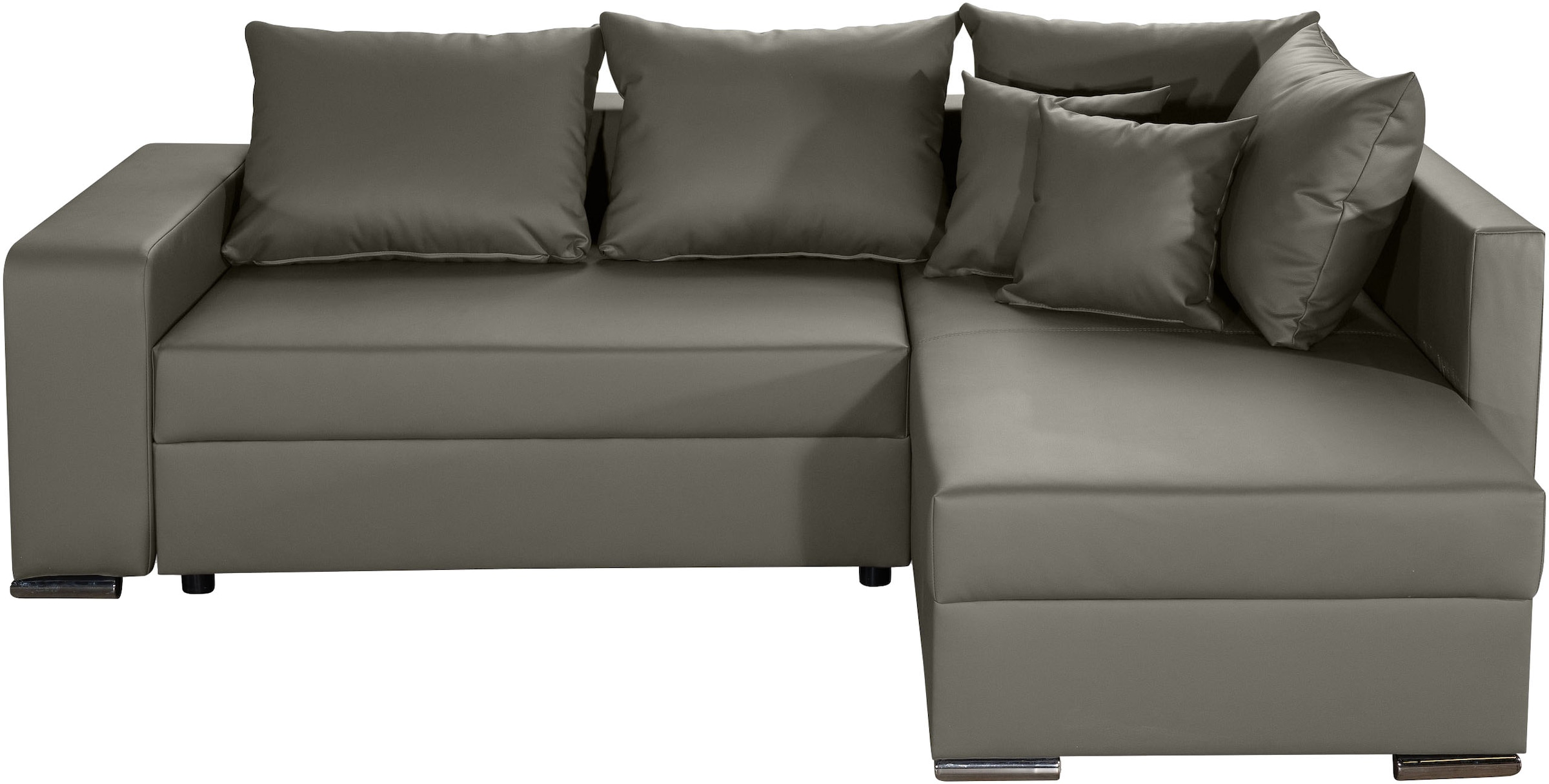 COLLECTION AB Ecksofa »John L-Form, B: 226 cm, Schlaffunktion & Bettkasten« Regalelement mit Licht, Couch mit Federkern, 2 Zierkissen