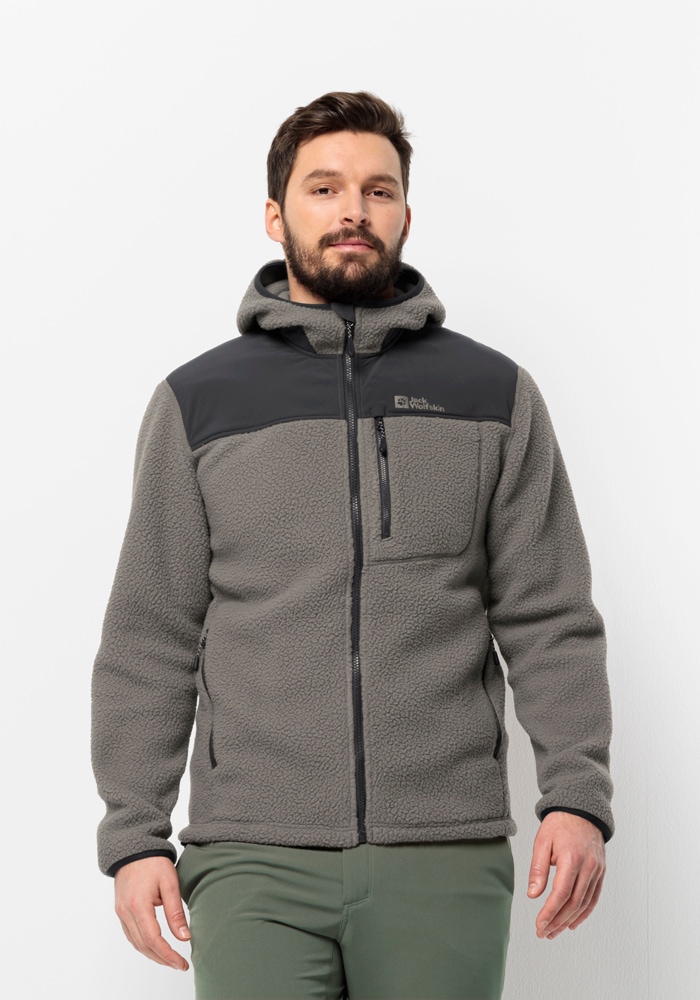 Jack Wolfskin Fleecejacke »KAMMWEG PILE FZ M«, mit Kapuze