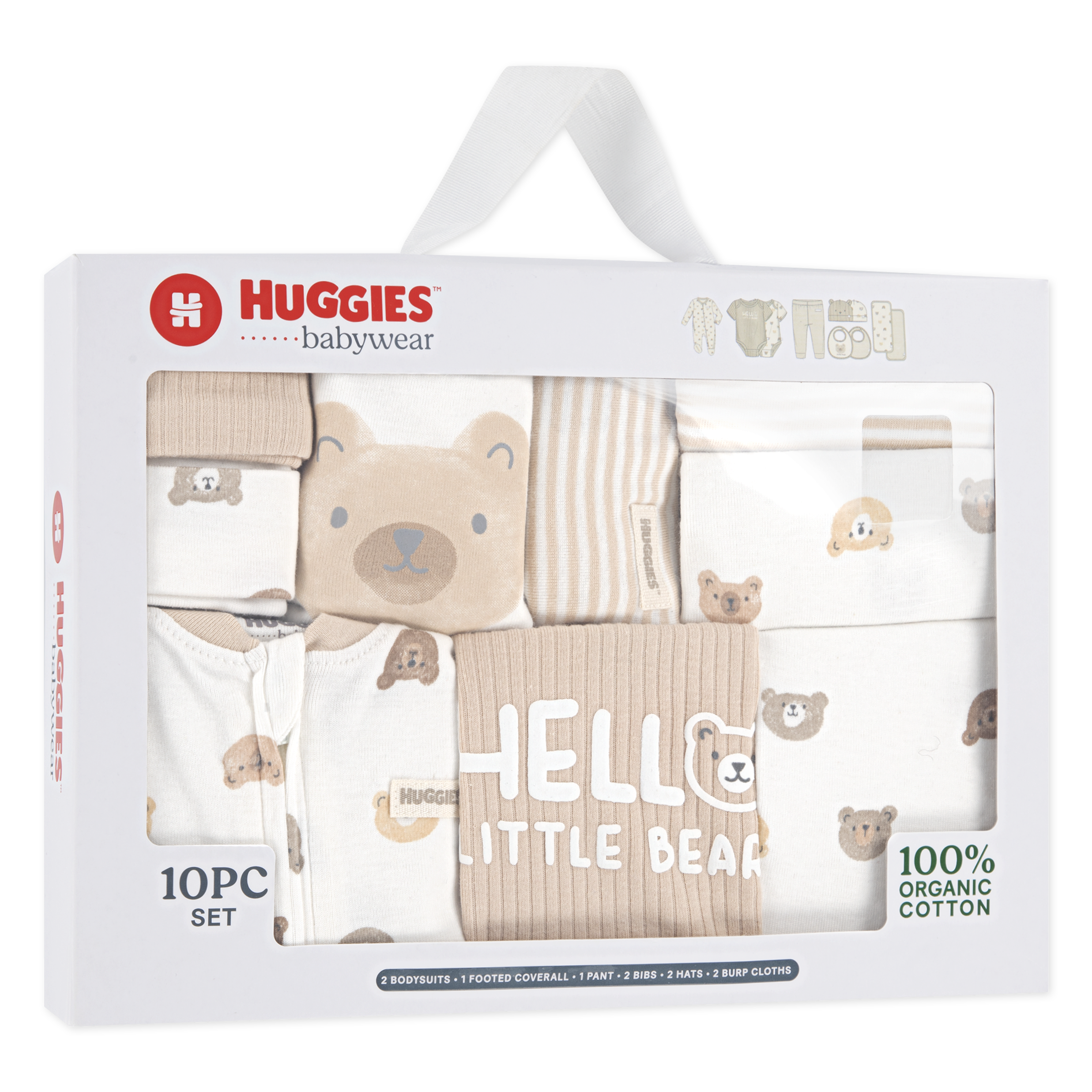 HUGGIES babywear Neugeborenen-Geschenkset »HGHN 10PC GIFT BOX SET« Set, 10 Stk. tlg. mit Bärchenmotiven