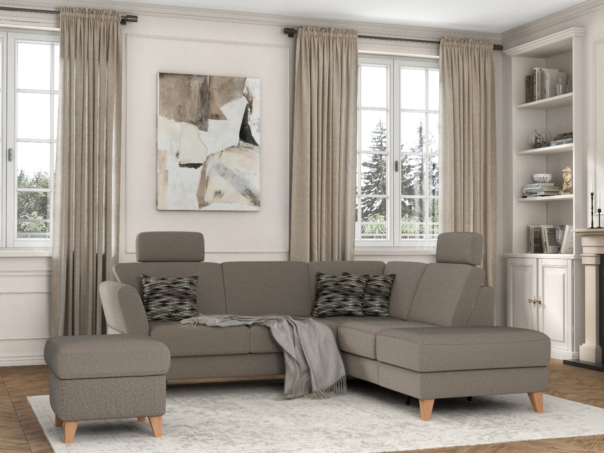 sit&more Ecksofa »Visby L-Form«, Wahlweise mit Bettfunktion und Stauraum, frei im Raum stellbar