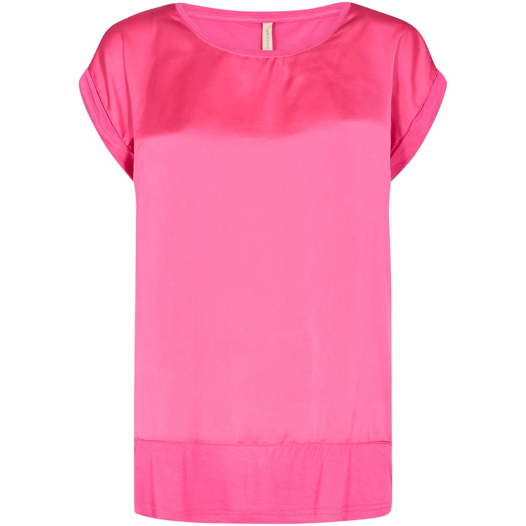 soyaconcept Shirtbluse »SC-THILDE 6«, Vorderteil aus Satin, der Rücken aus Jersey