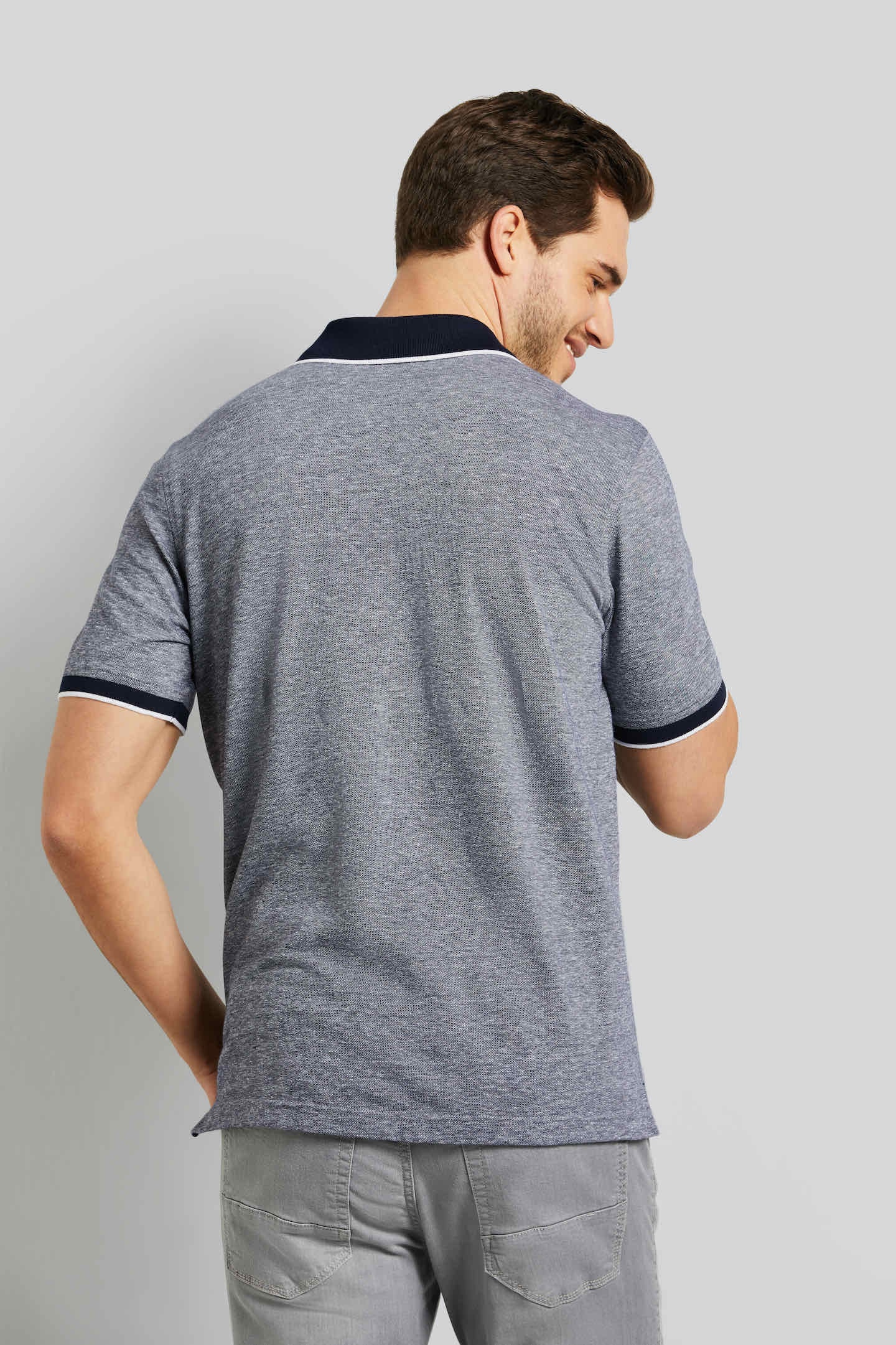 bugatti Poloshirt, in 2-tone-Optik