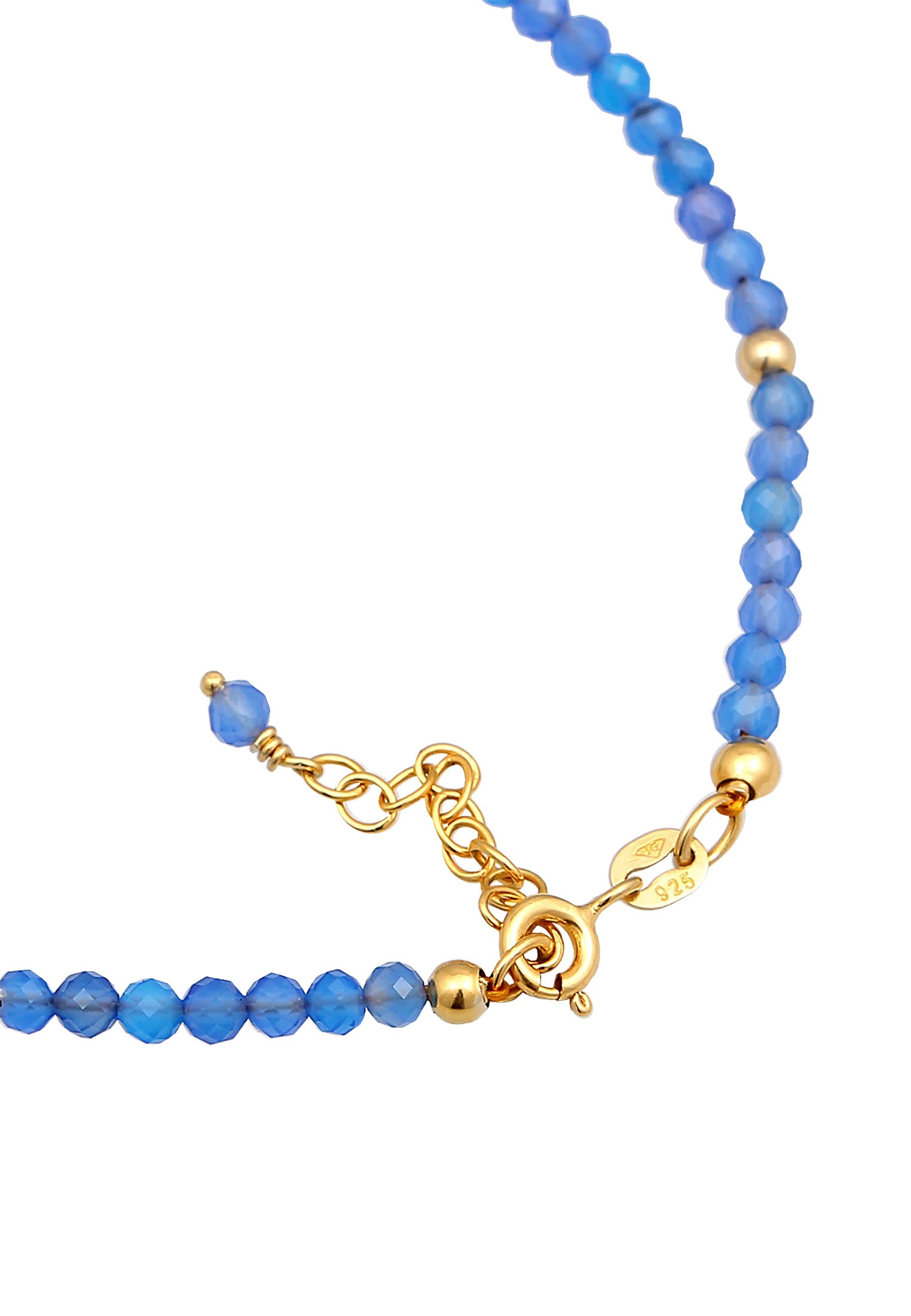 Elli Fußkette »Fußschmuck Achat Perlen Blau Sommer Strand 925 Silber«