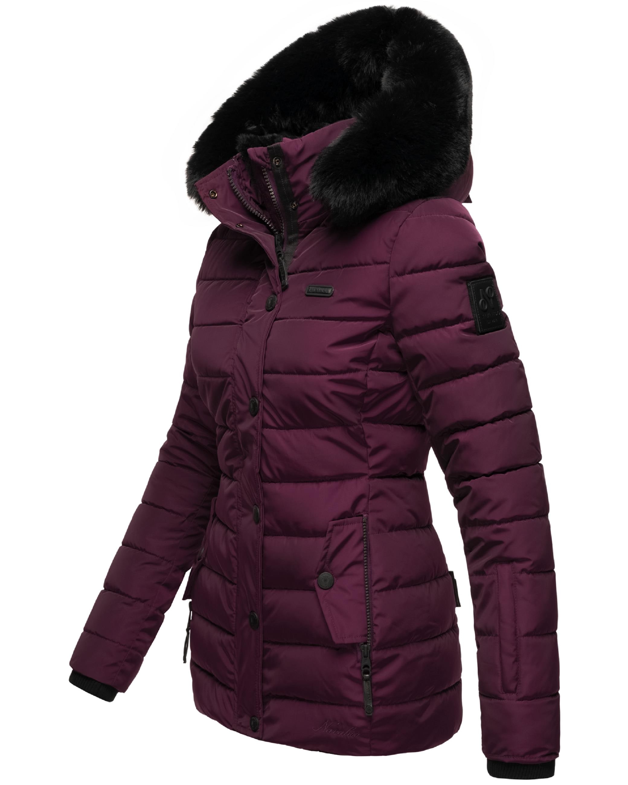 Navahoo Steppjacke »Winterjacke Milianaa« mit Kapuze Edle Winterjacke mit weicher Kunstfell-Kapuze