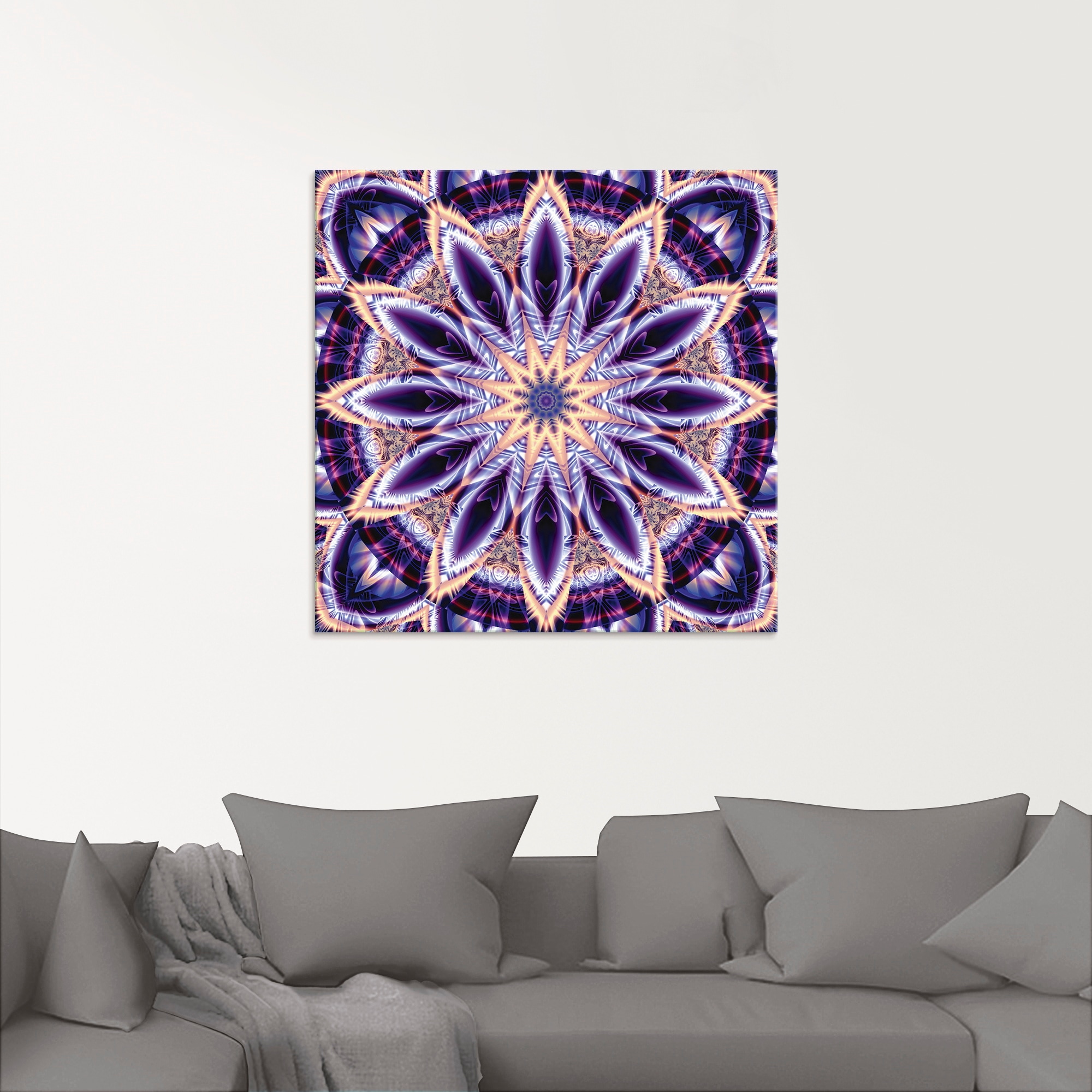 Artland Glasbild »Mandala Stern lila«, Muster, (1 St.), in verschiedenen Größen