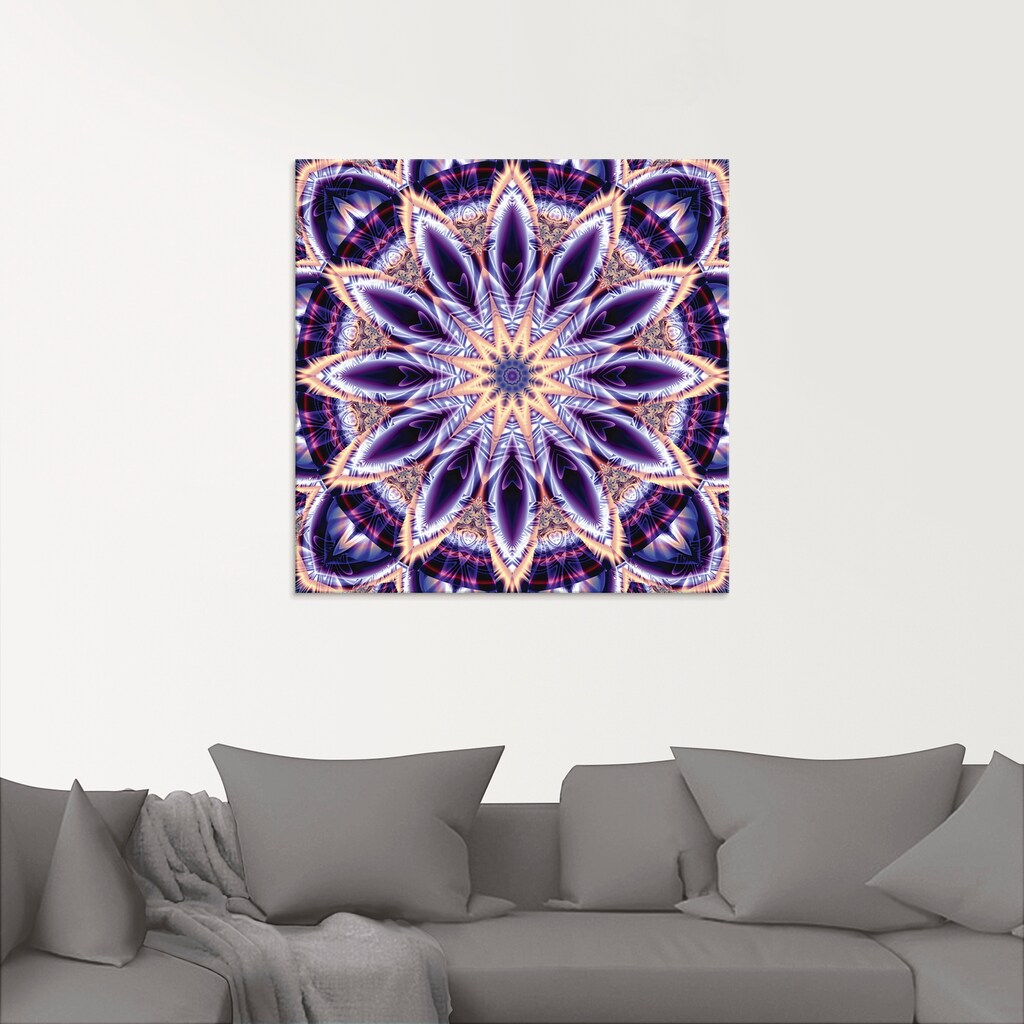 Artland Glasbild »Mandala Stern lila«, Muster, (1 St.)