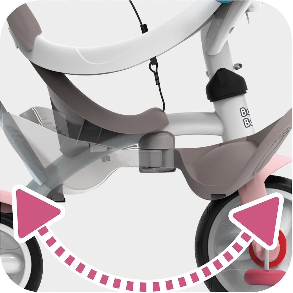 Smoby Dreirad »Baby Balade Plus, rosa«, mit Sonnendach; Made in Europe