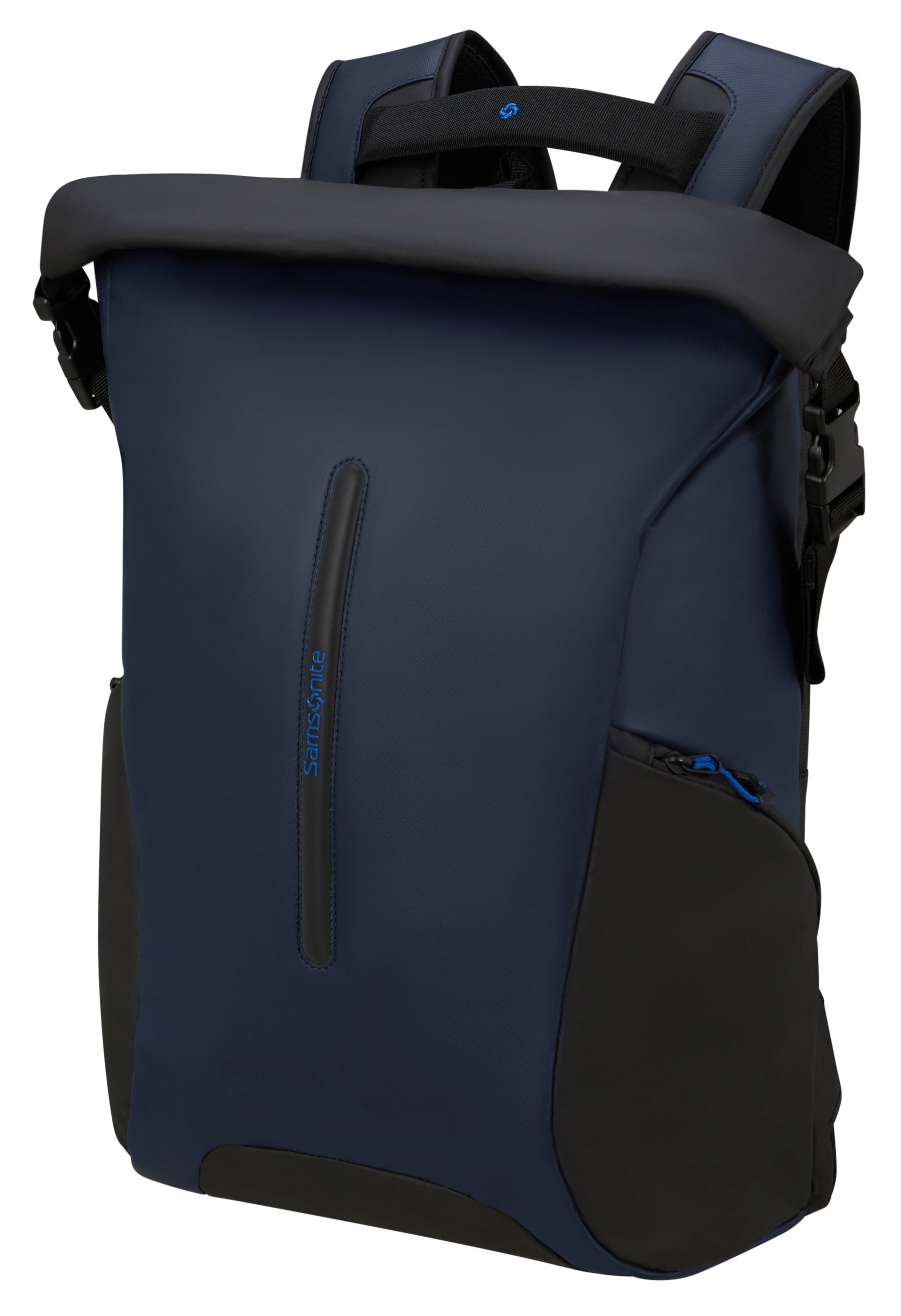 Samsonite Damen Reiserucksack »ECODIVER L« Freizeitrucksack Laptoprucksack Trolleyaufstecksystem Rolltop Backpack in blau, Größe B/H/T: 38 cm x 49...