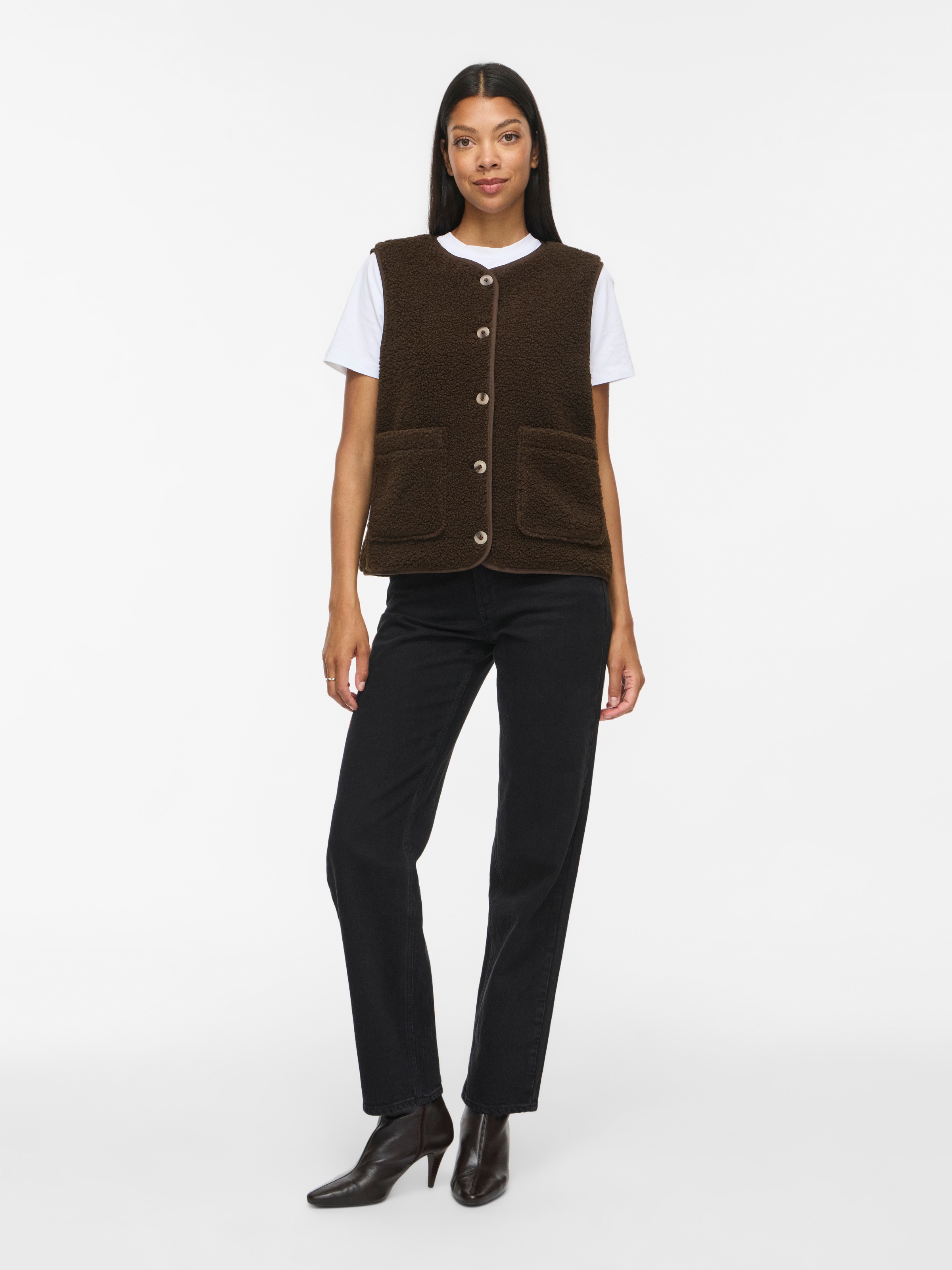 Vila Plüschweste »VIADA TEDDY WAISTCOAT - NOOS« Plüsch, Kunstfaser, regular fit