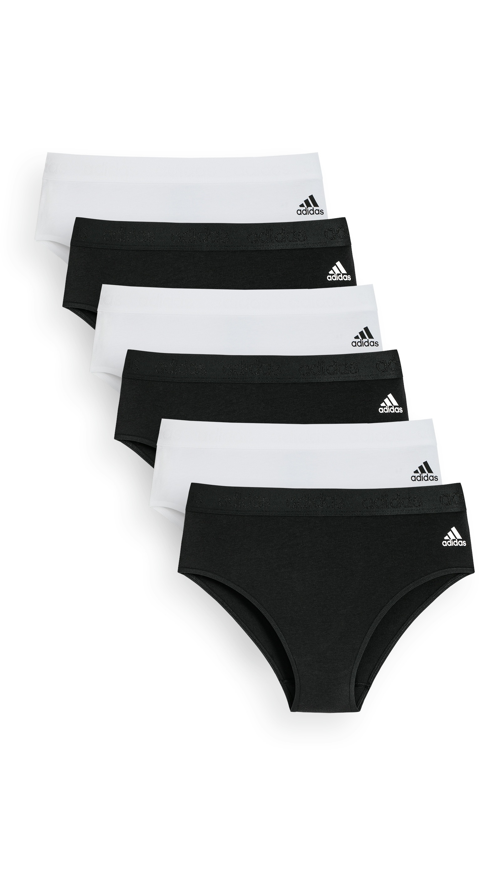 Adidas Sportswear Damen Bikinislip »Sport Cotton Logo« 6er Pack in schwarz-weiß, Größe XL
